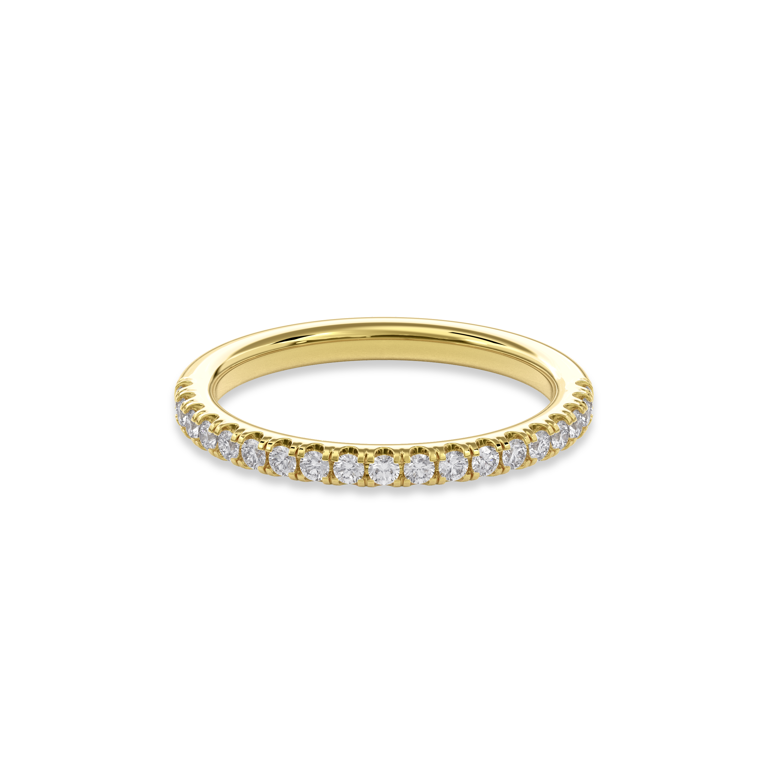 Wedding Bands Half Pave Band 1.8mm•Yellow Gold