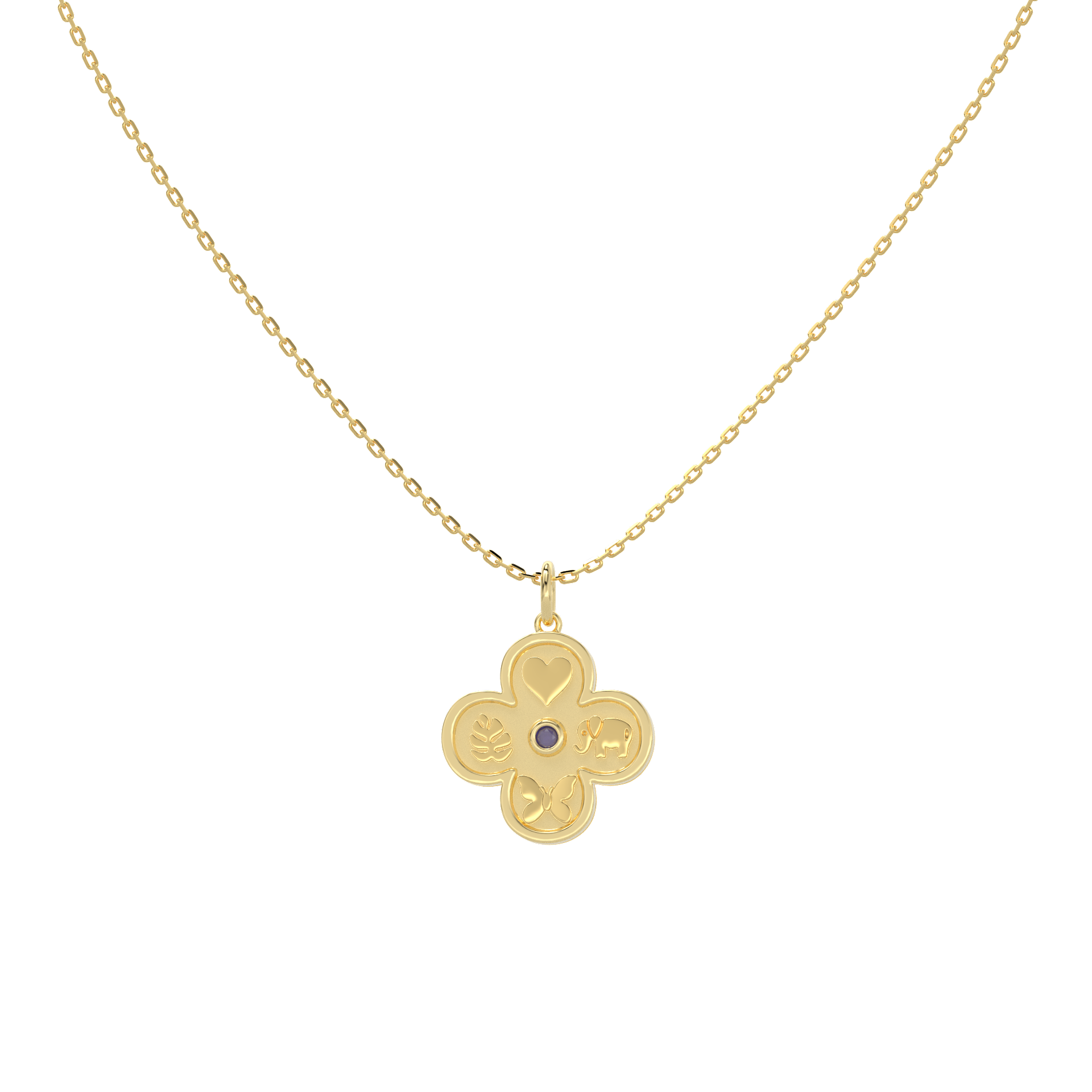 18k Gold Plate Elements Necklace