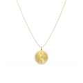18k Gold Plated Personal Story Medallion Necklace – Lucky Symbol & Engravable（Pleated）AW24N007A