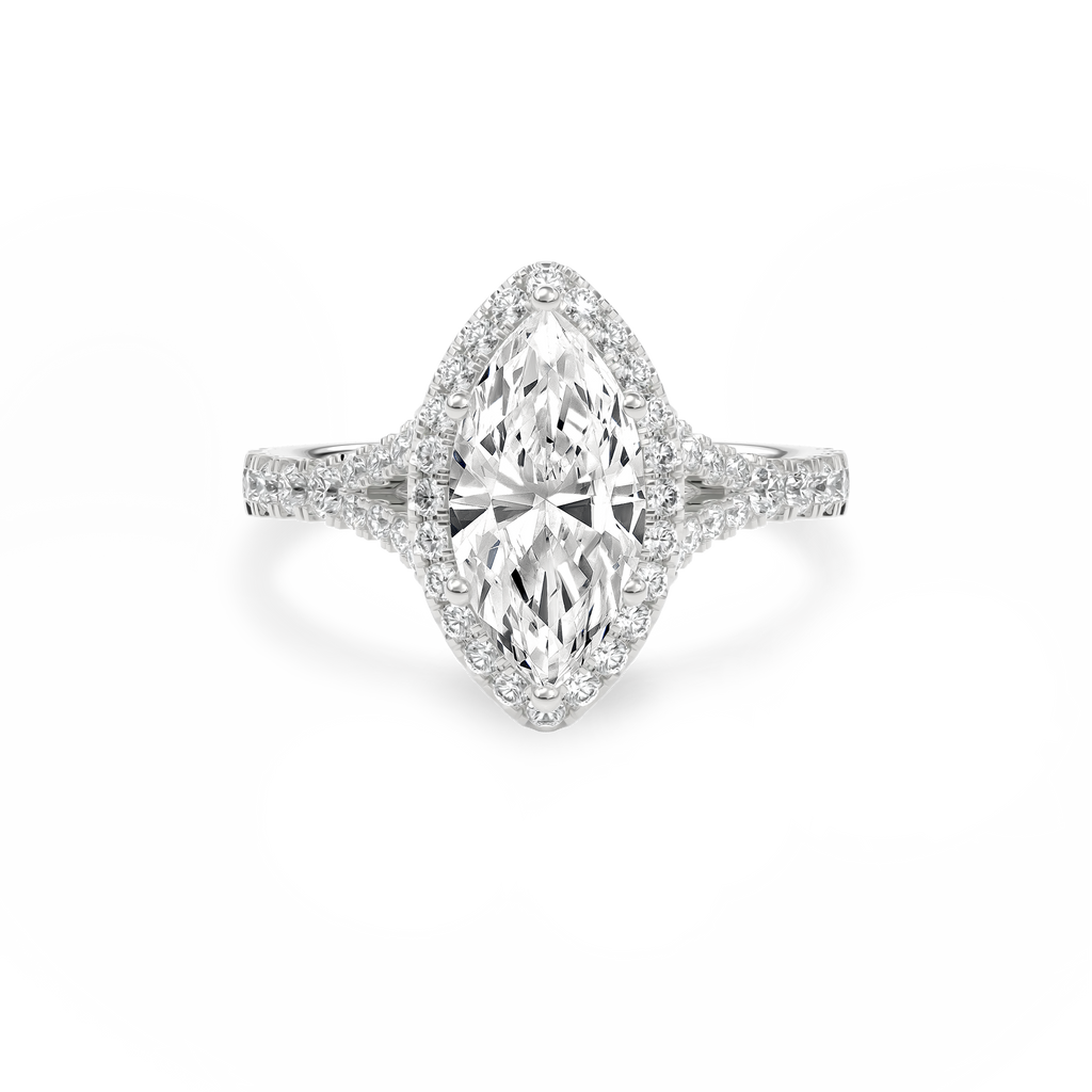 Elara Vintage Inspired Engagement Ring Marquise•White Gold