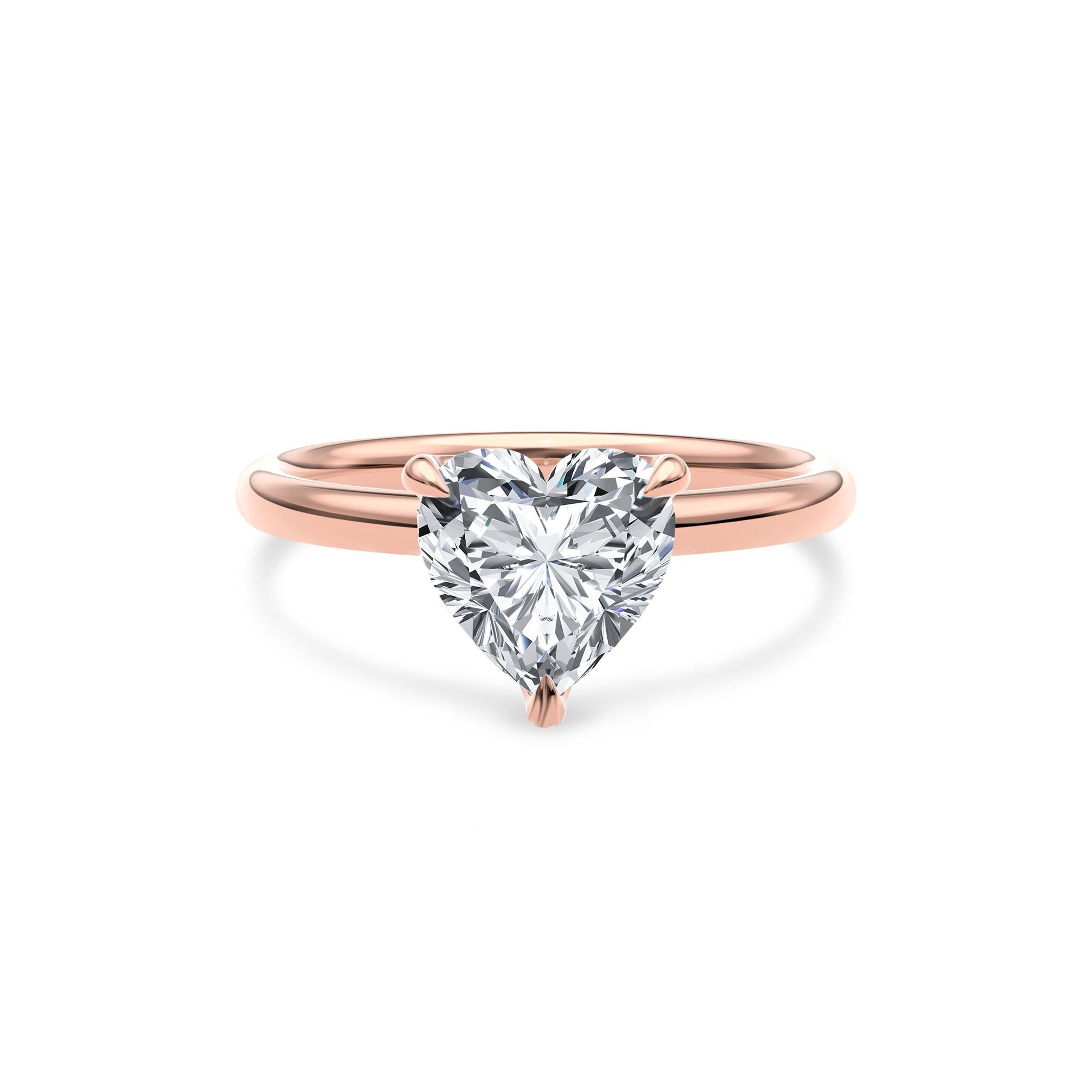 Dia Solitaire Engagement Ring Heart•Rose Gold