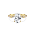 Dia Solitaire Pave Engagement Ring Oval•Yellow Gold