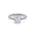 Rhea Twisted Pave Engagement Ring Cushion•White Gold