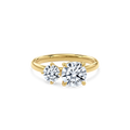 Callisto Two Stones Engagement Ring Round•Yellow Gold