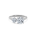 Callisto Two Stones Engagement Ring Round•White Gold