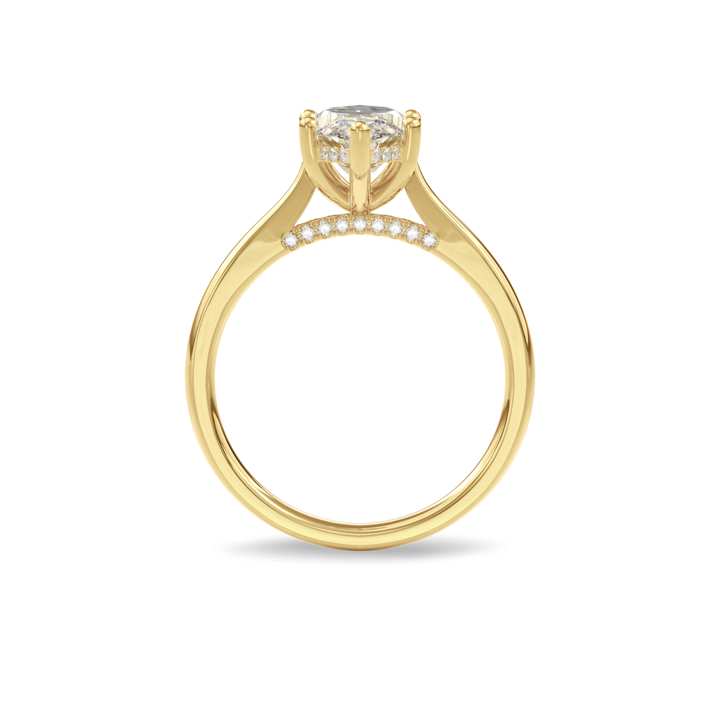 Elara Hidden Halo Salitaire Engagement Ring Marquise•Yellow Gold