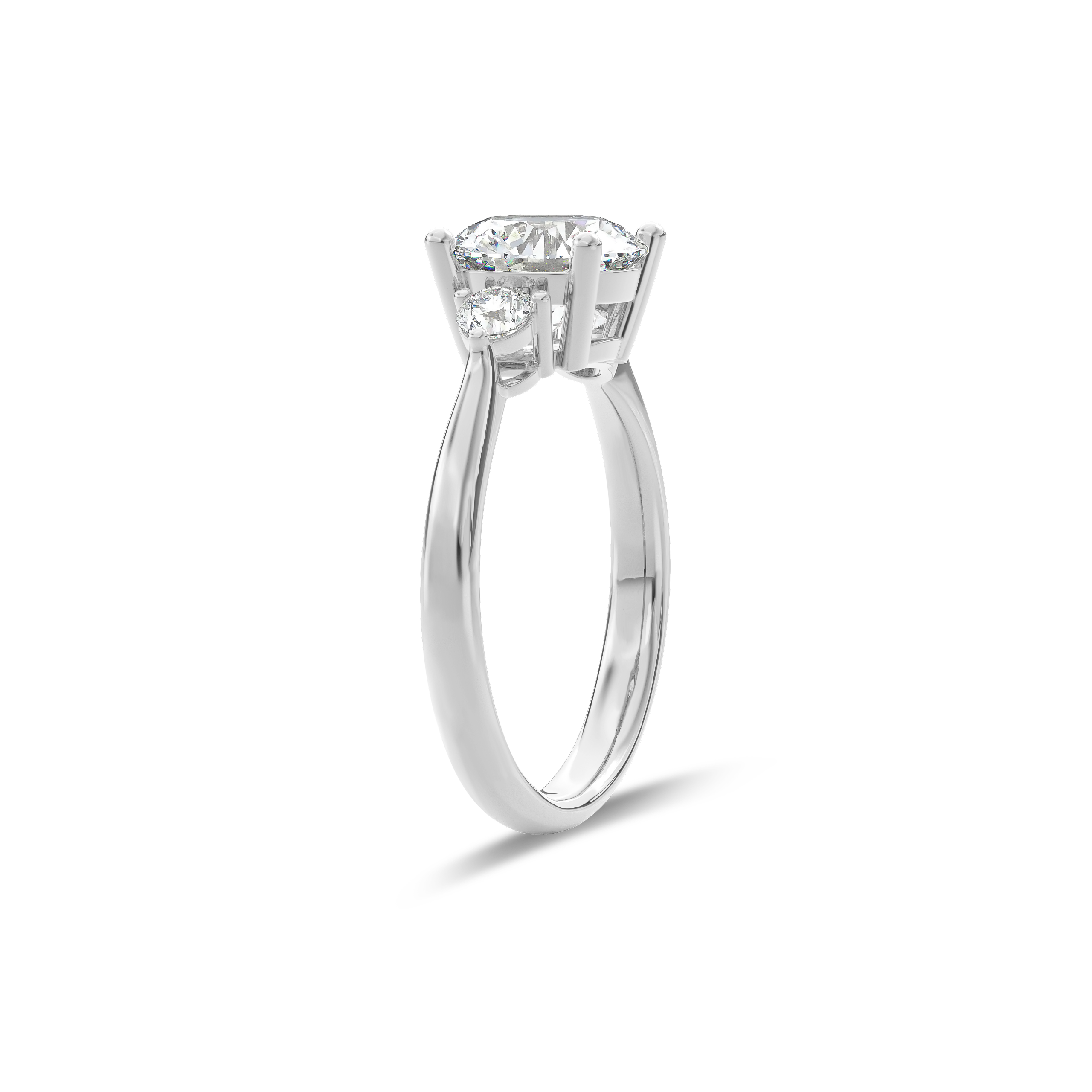 Daphnis Three Stones Engagement Ring Round•White Gold