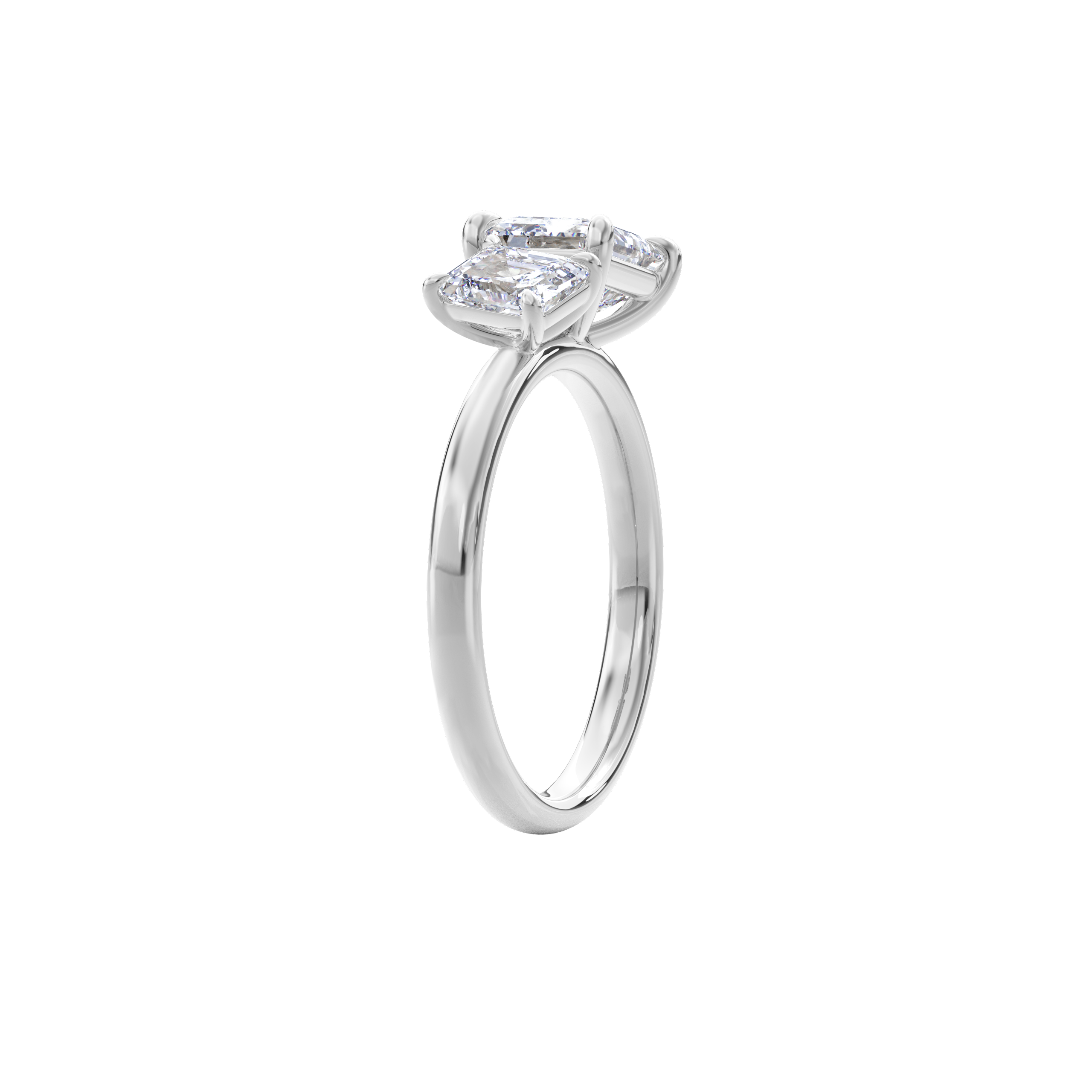 Callisto Two Stones Engagement Ring Emerald•White Gold