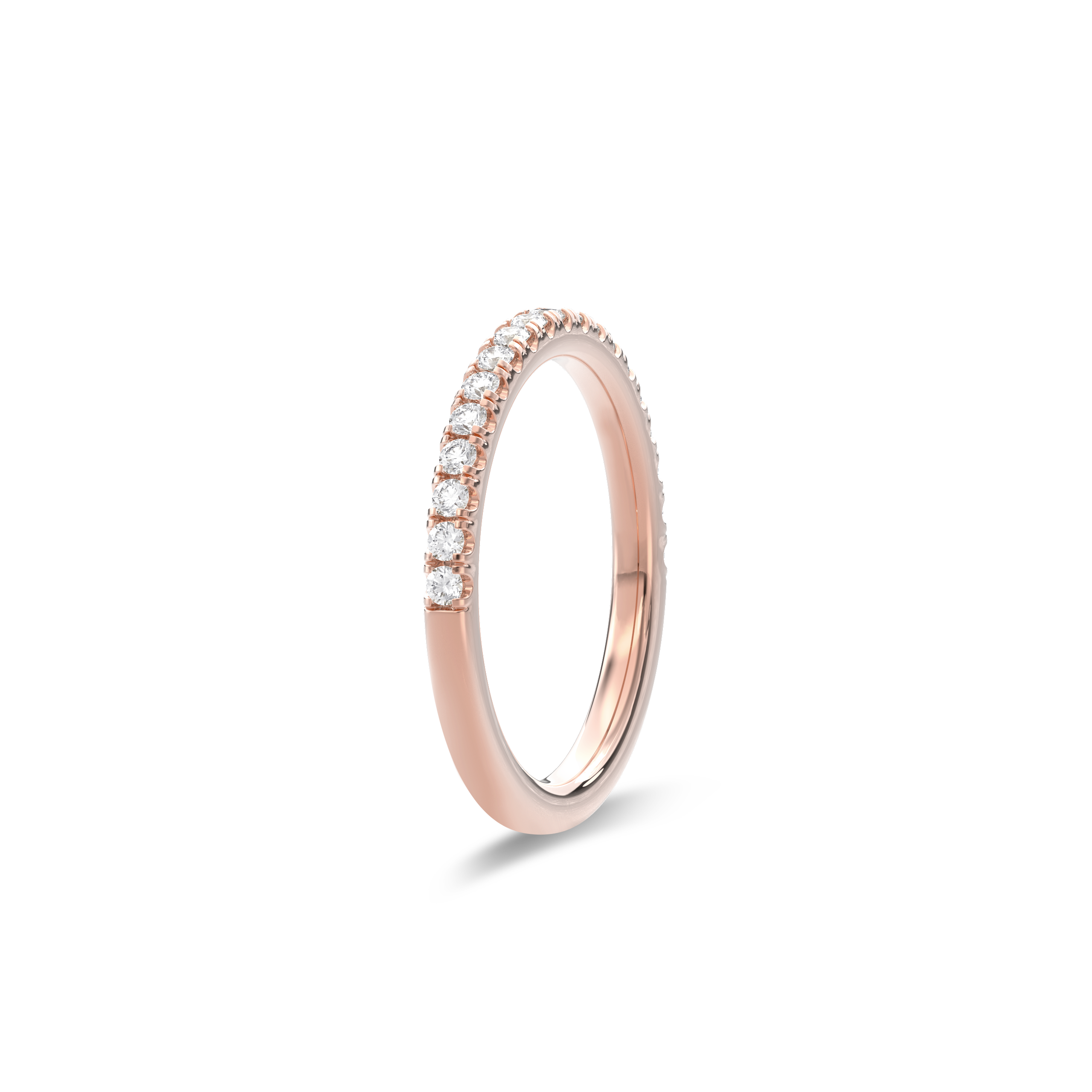 Wedding Bands Half Pave Band 1.8mm•Rose Gold