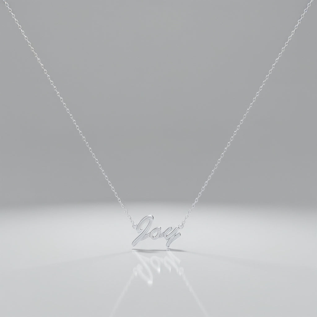 Rhodium Plated Classic Name Necklace SN020R