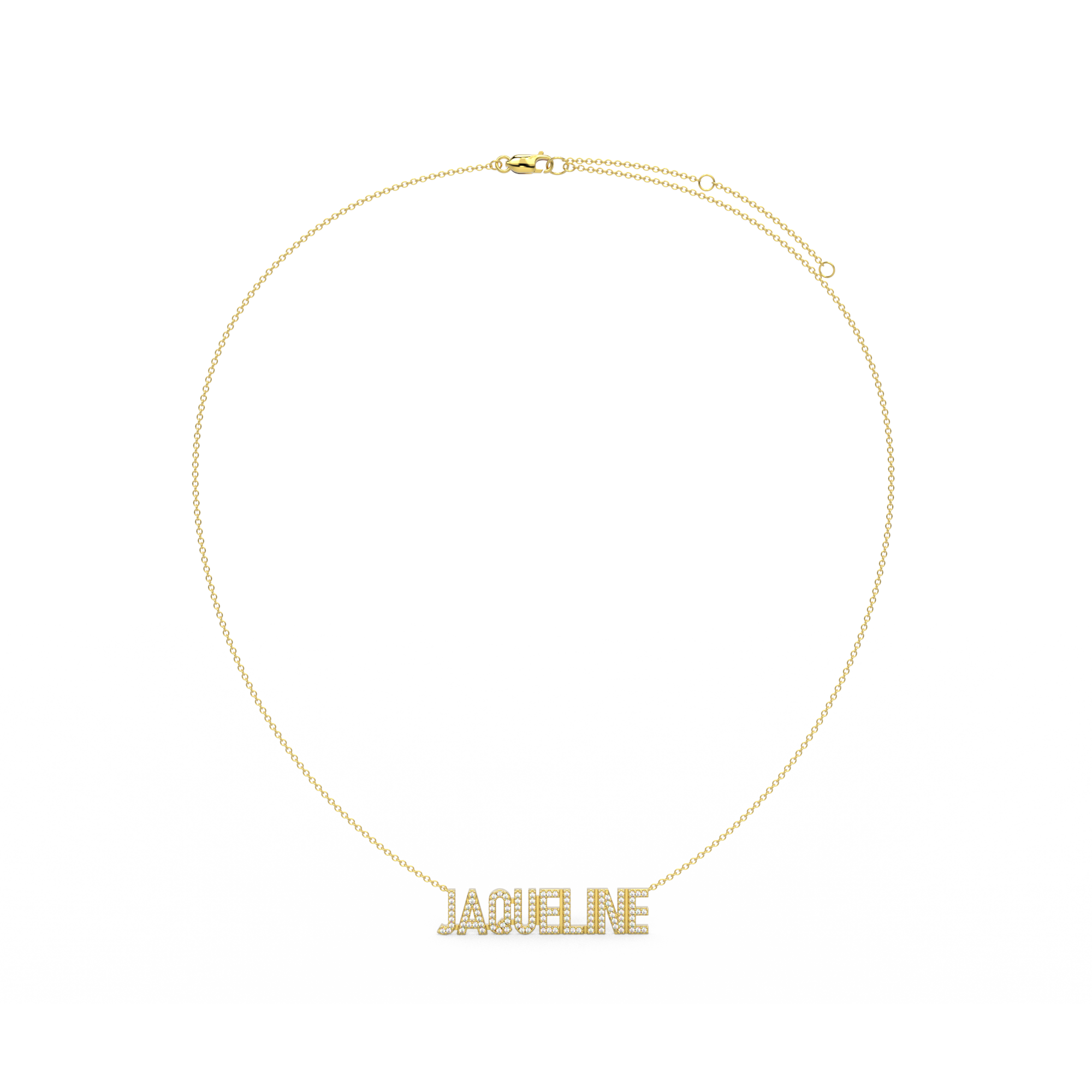 JAQUELINE Gold Plated Silver Signature name necklace AW24N002GD