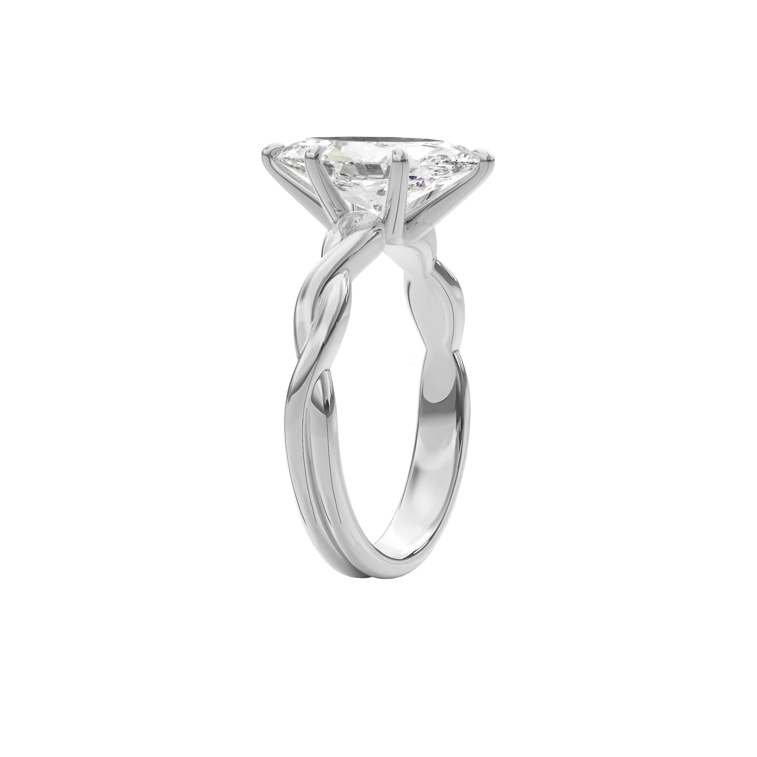 Rhea Twisted Engagement Ring Marquise•White Gold