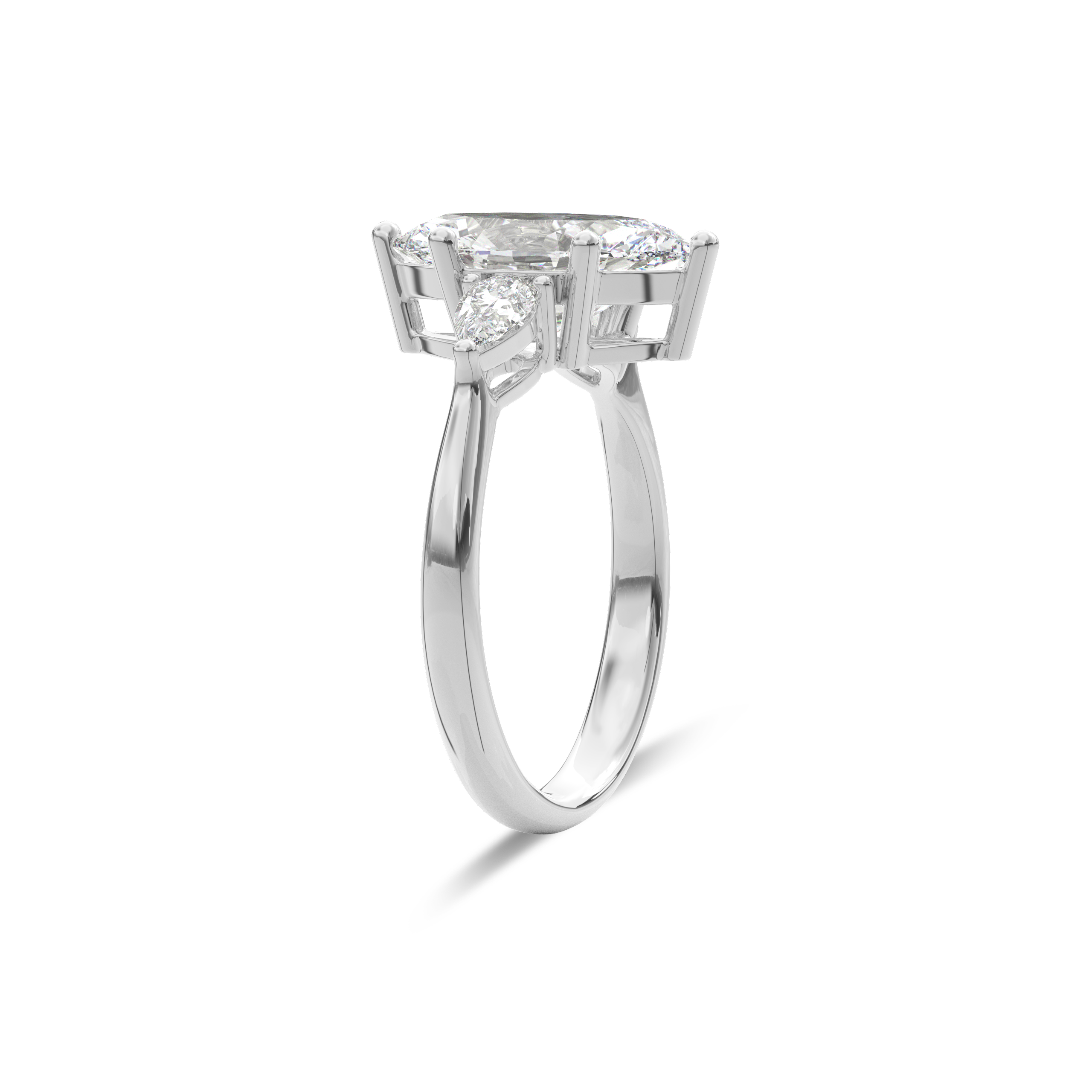 Daphnis Three Stones Engagement Ring Marquise•White Gold