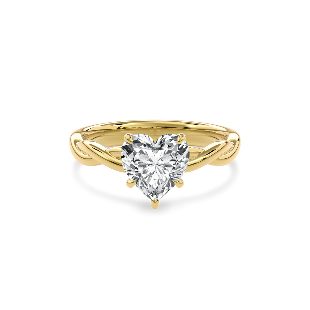 Rhea Twisted Engagement Ring Heart•Yellow Gold