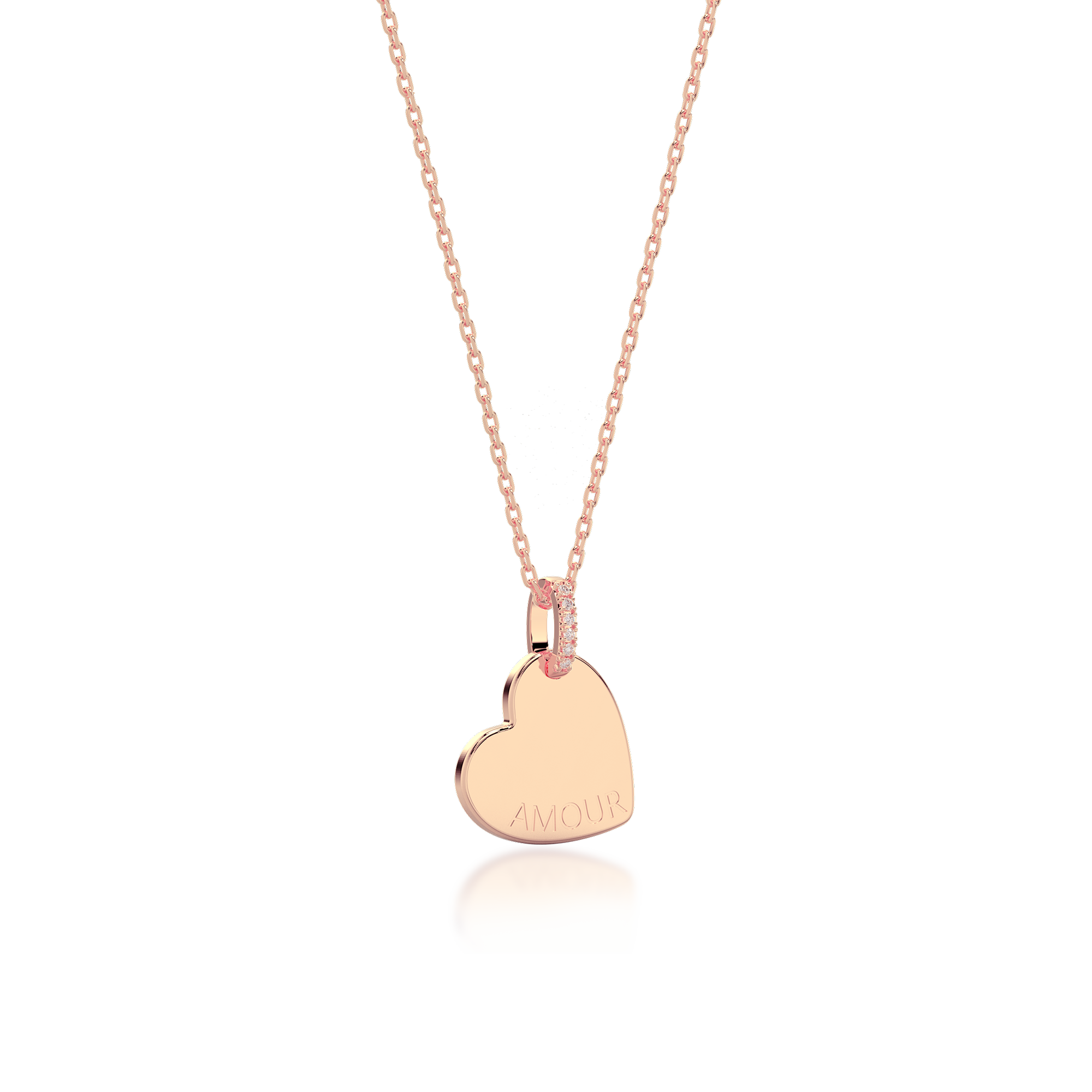 18K Rose Gold Plated Heart Engravable Pendant SP003