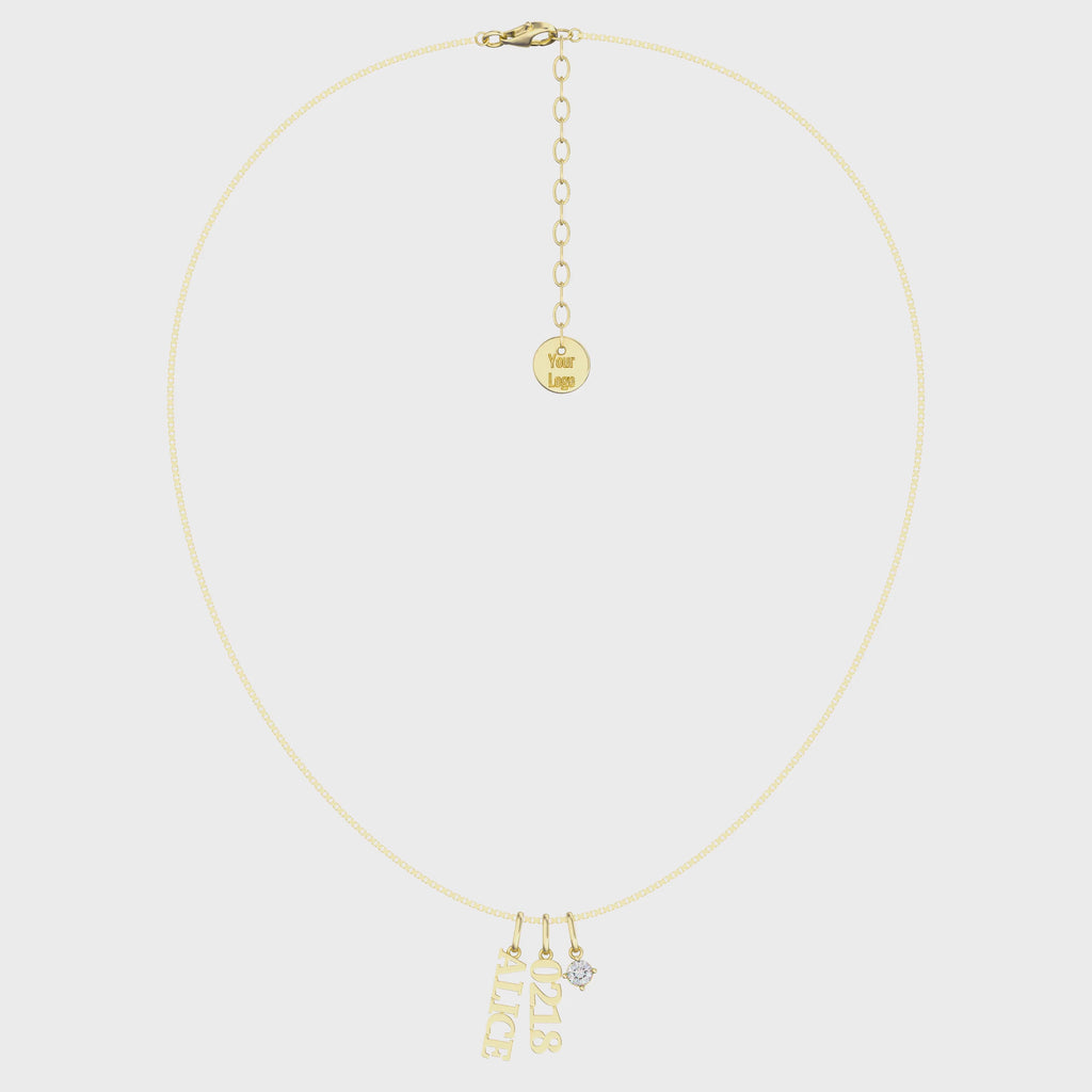 CharmStack Birthstone Name Necklace SN023G