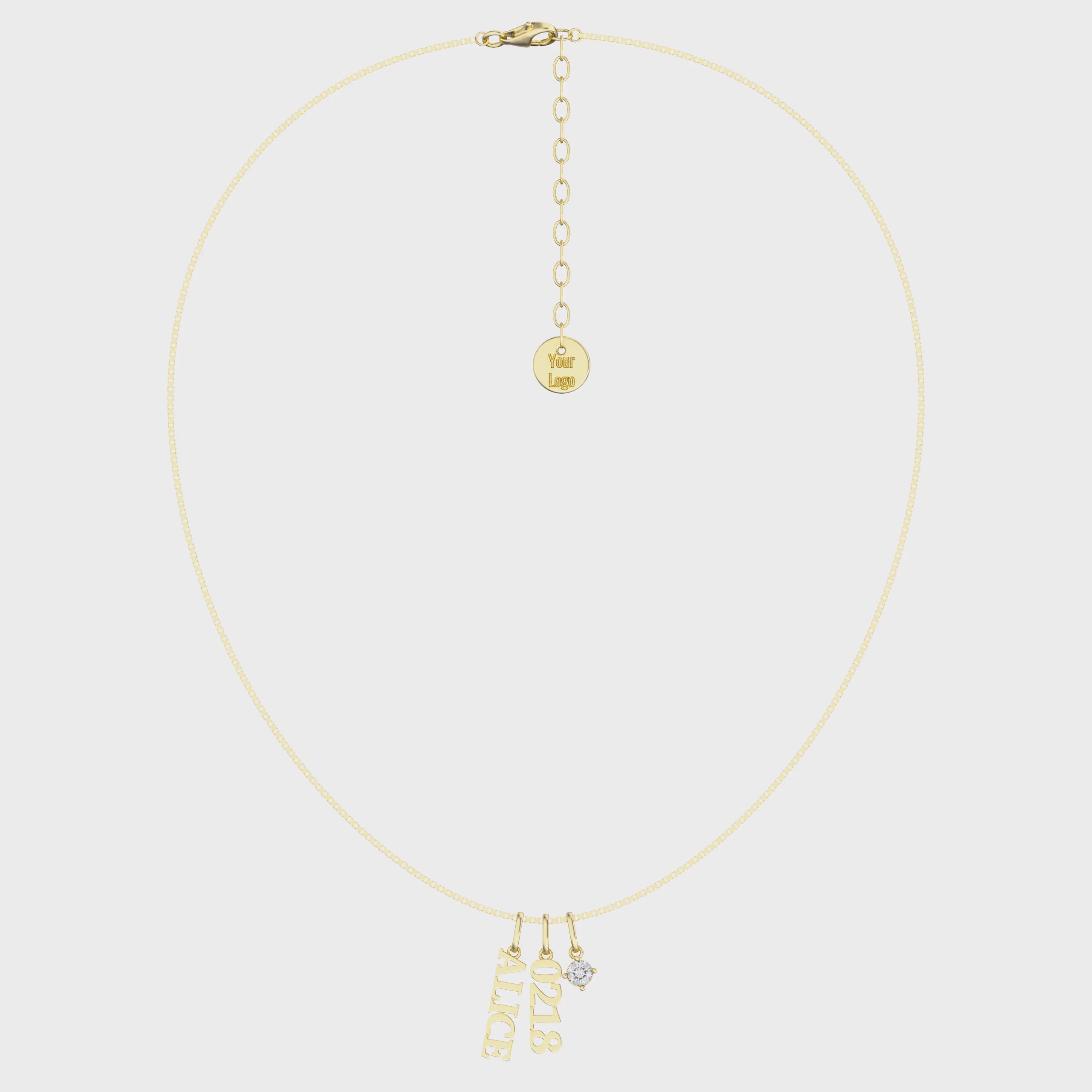 CharmStack Birthstone Name Necklace SN023G