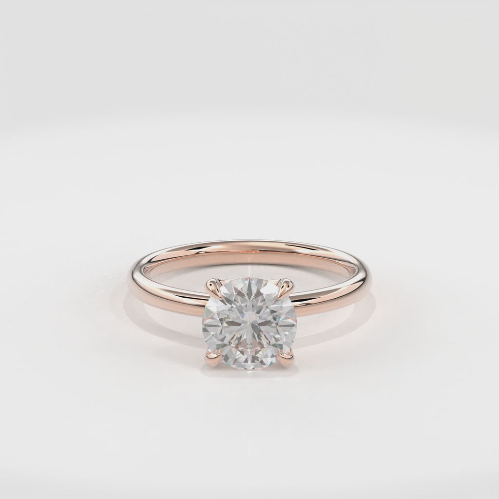Dia Solitaire Engagement Ring Round•Rose Gold