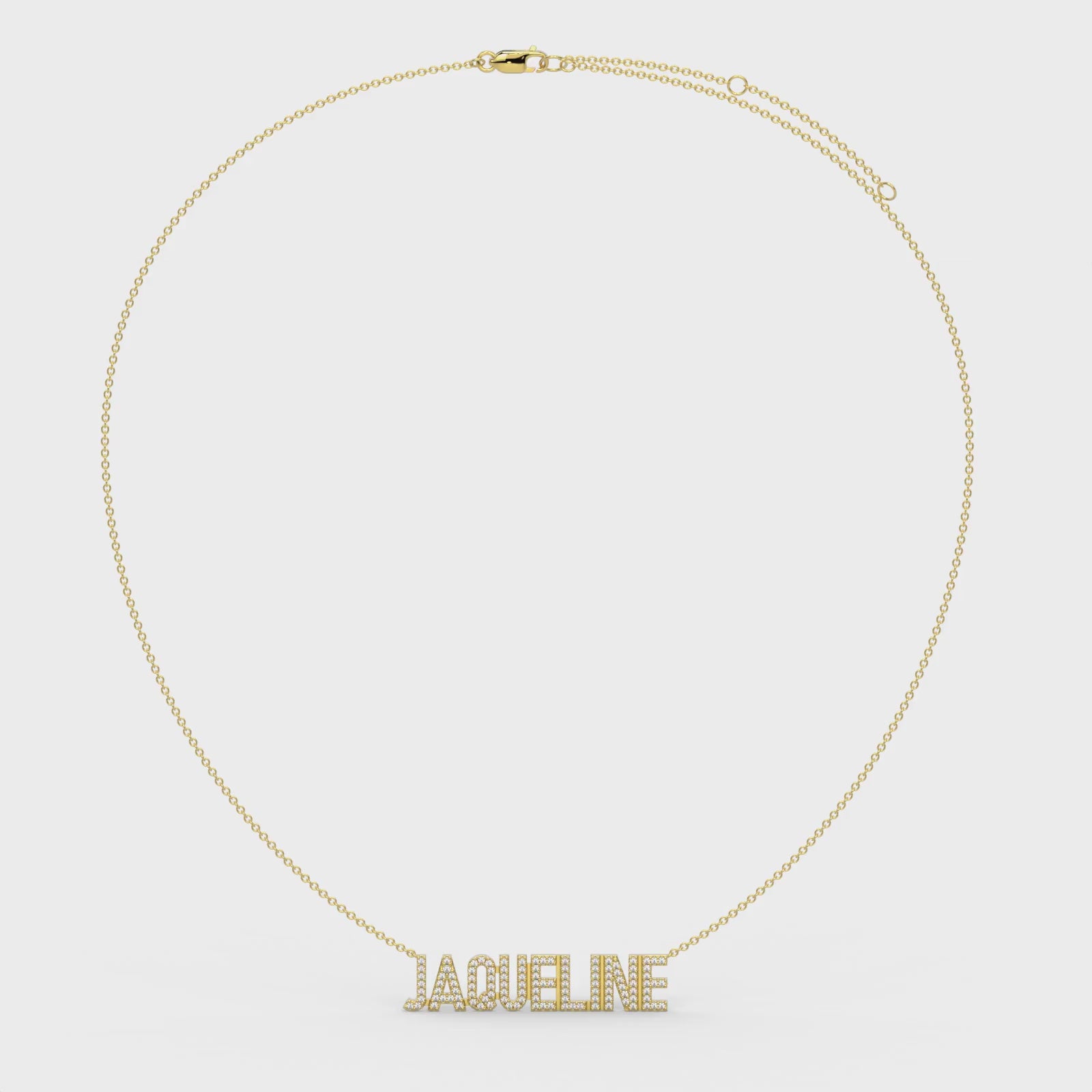 JAQUELINE Gold Plated Silver Signature name necklace AW24N002GD