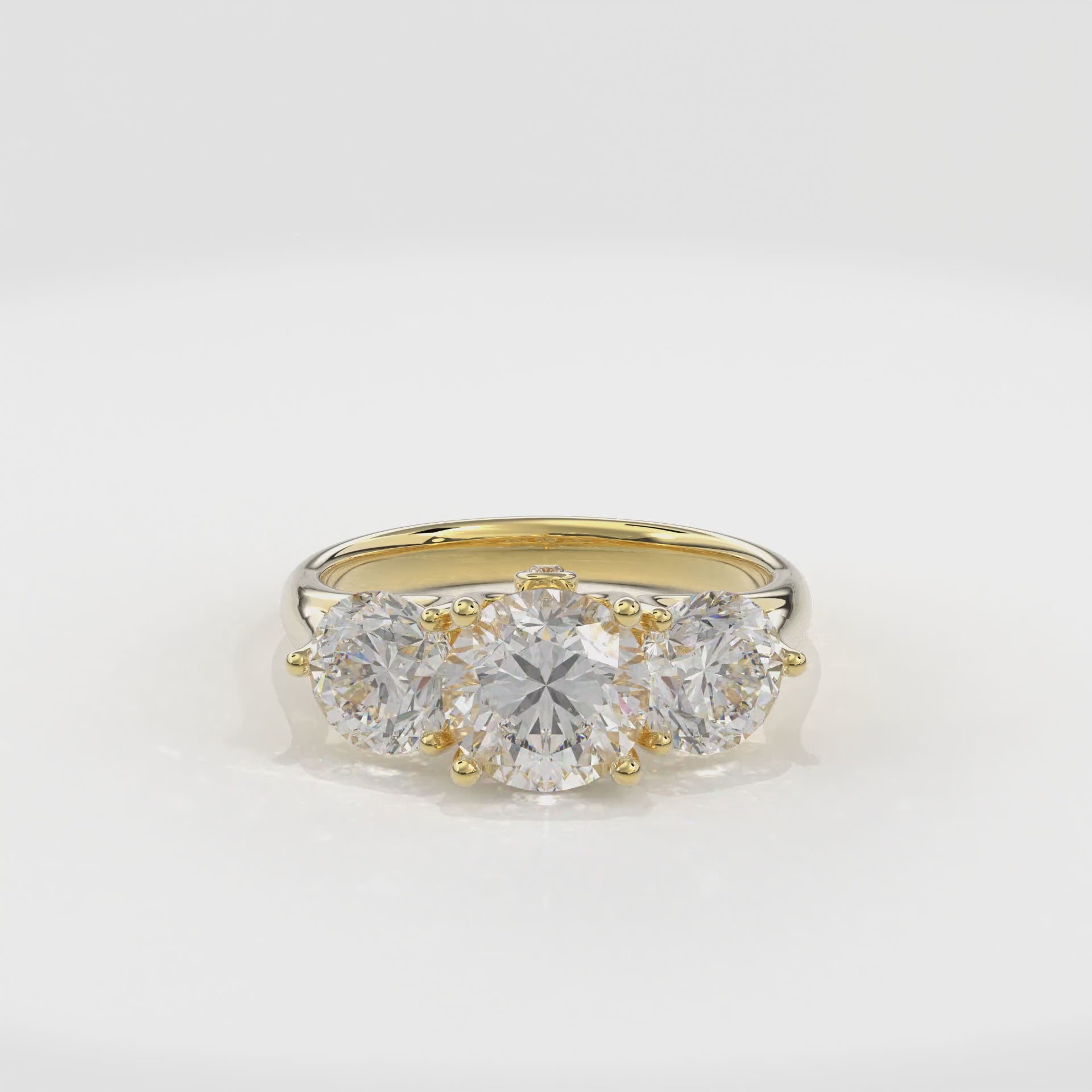 Daphnis Trinity Engagement Ring Round•Yellow Gold