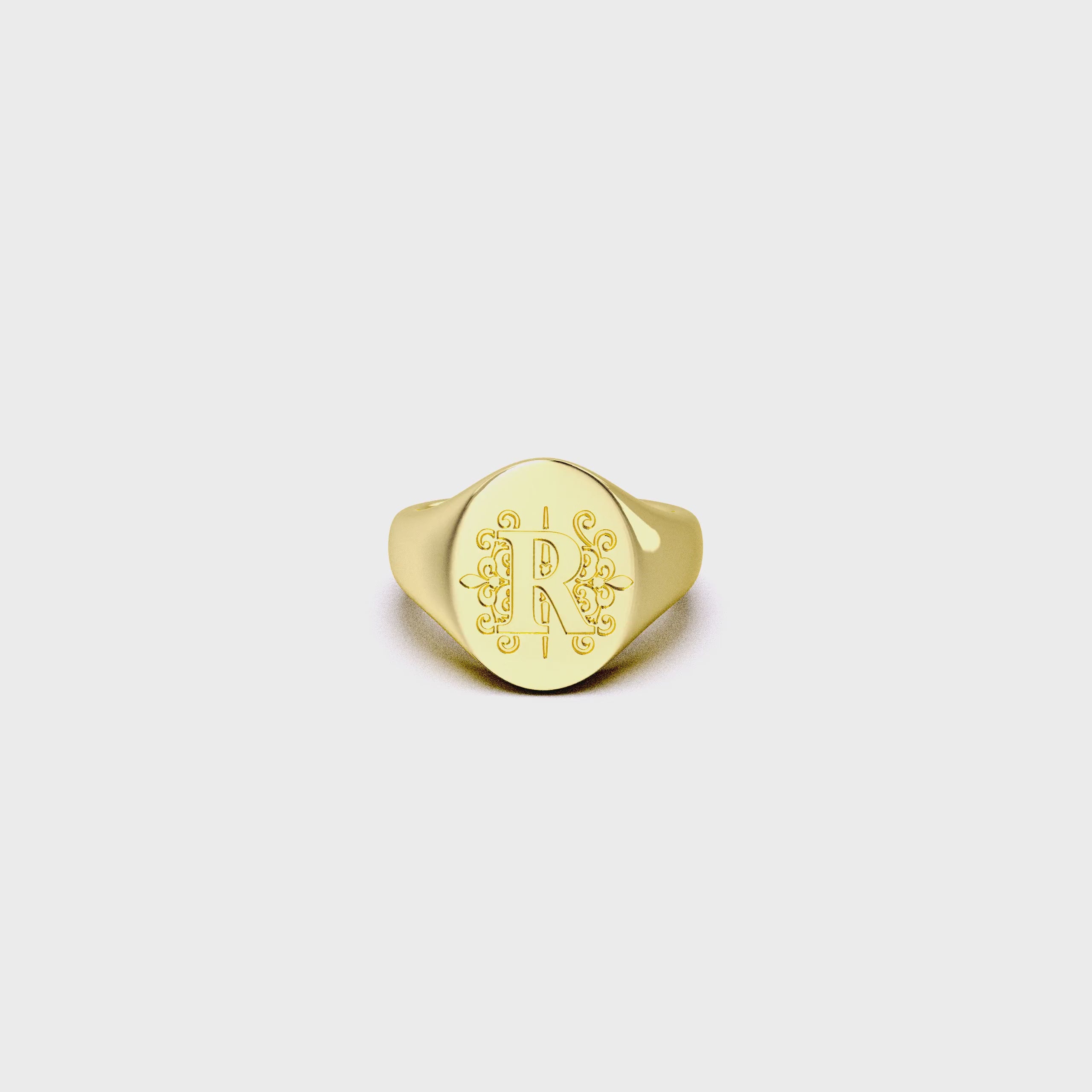 Oval Monogram Ring SR003H