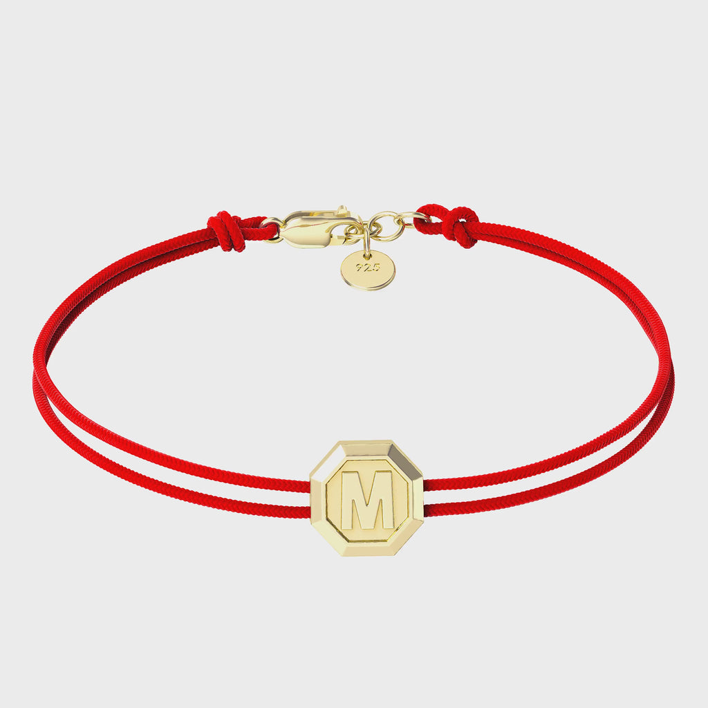 Octagon Facet Minitials Facet Bead Bracelet SB004G