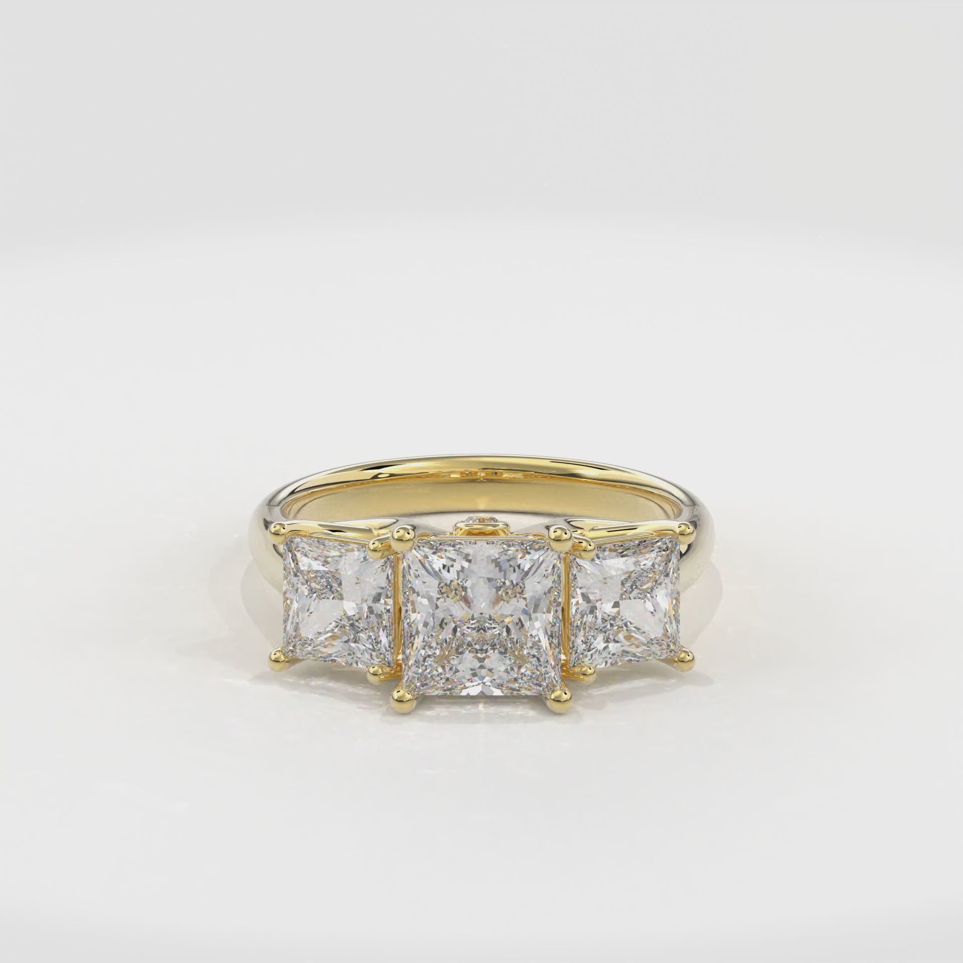 Daphnis Trinity Engagement Ring Princess•Yellow Gold