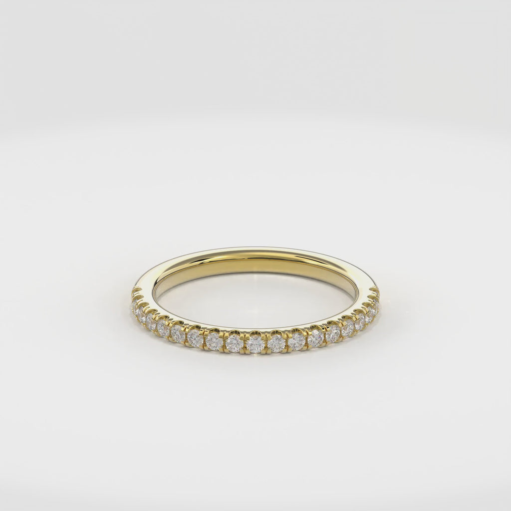 Wedding Bands Half Pave Band 1.8mm•Yellow Gold