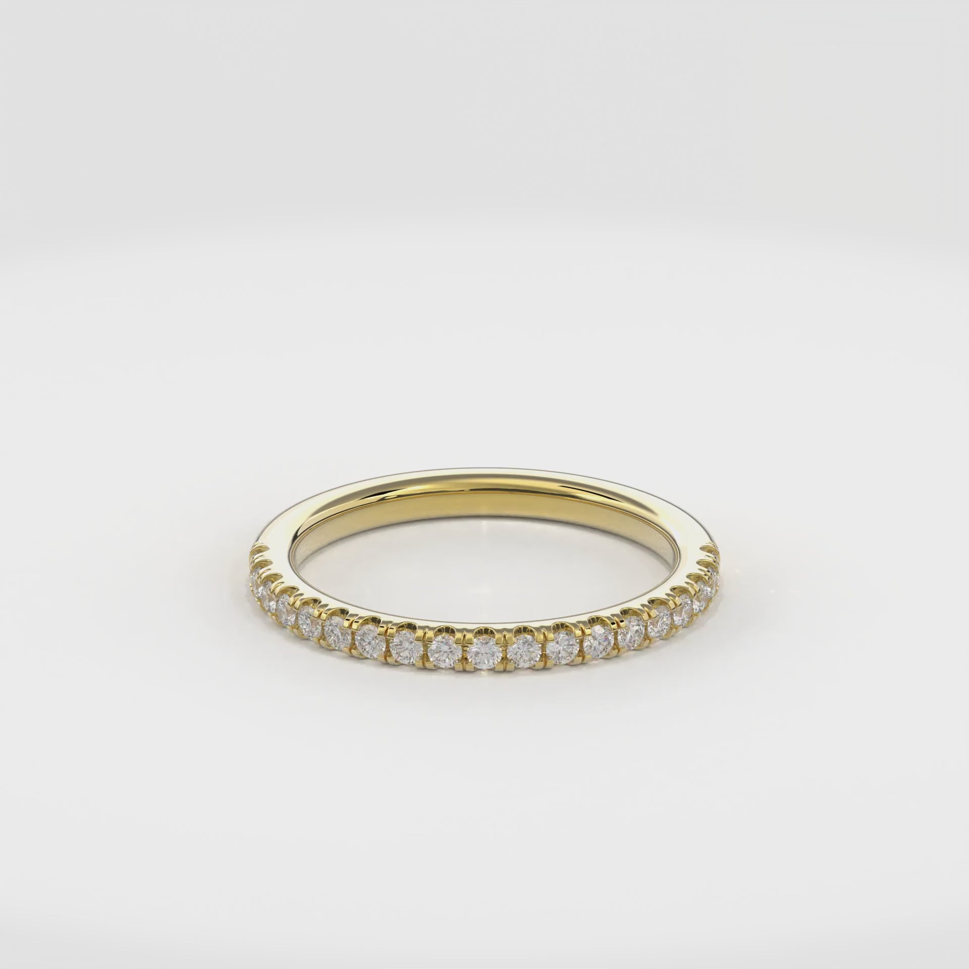 Wedding Bands Half Pave Band 1.8mm•Yellow Gold