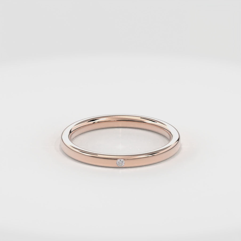 Wedding Bands Diamond Accent Band 2.2mm•Rose Gold