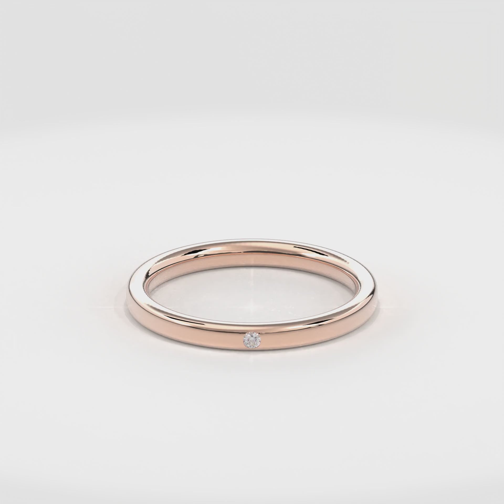 Wedding Bands Diamond Accent Band 2.2mm•Rose Gold