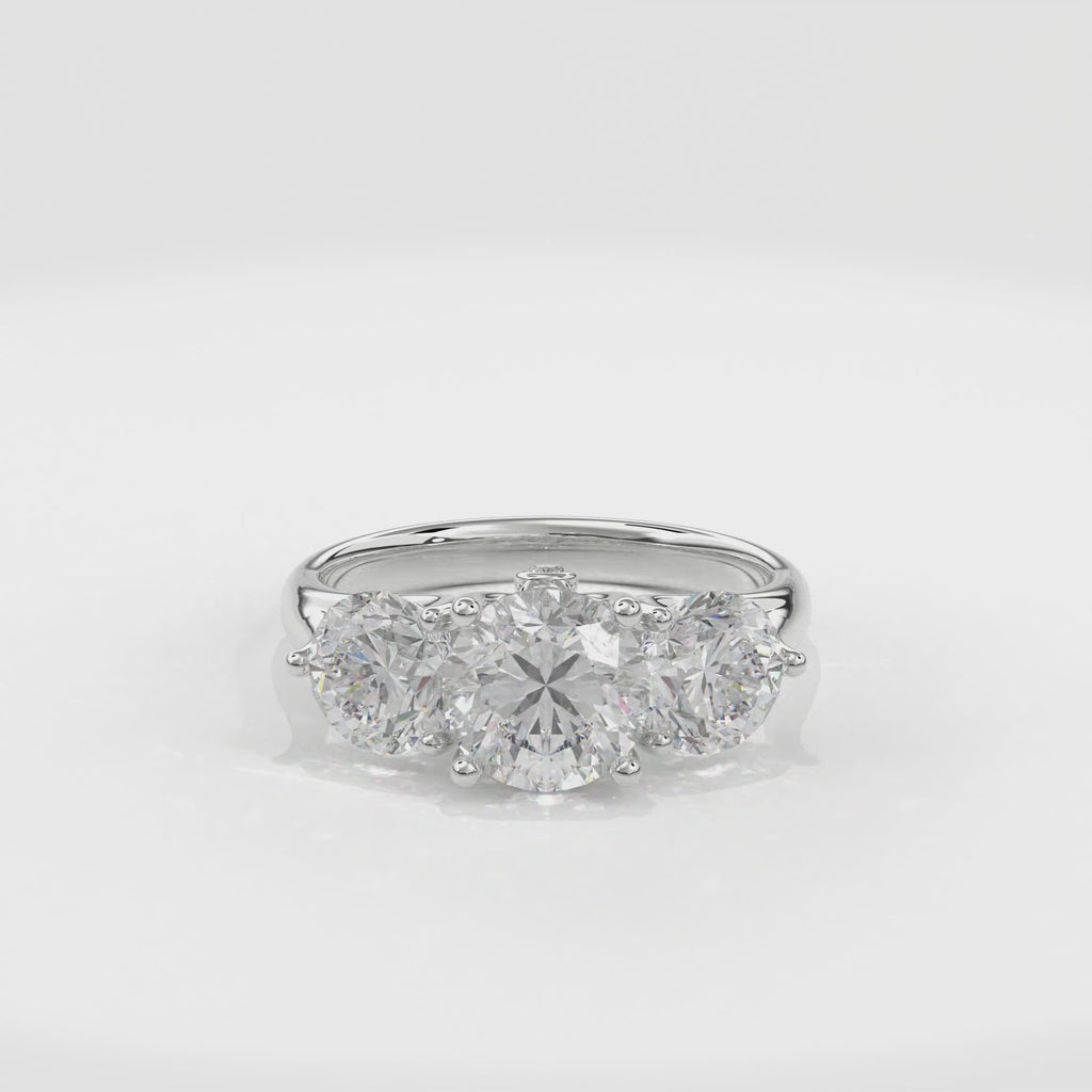 Daphnis Trinity Engagement Ring Round•White Gold