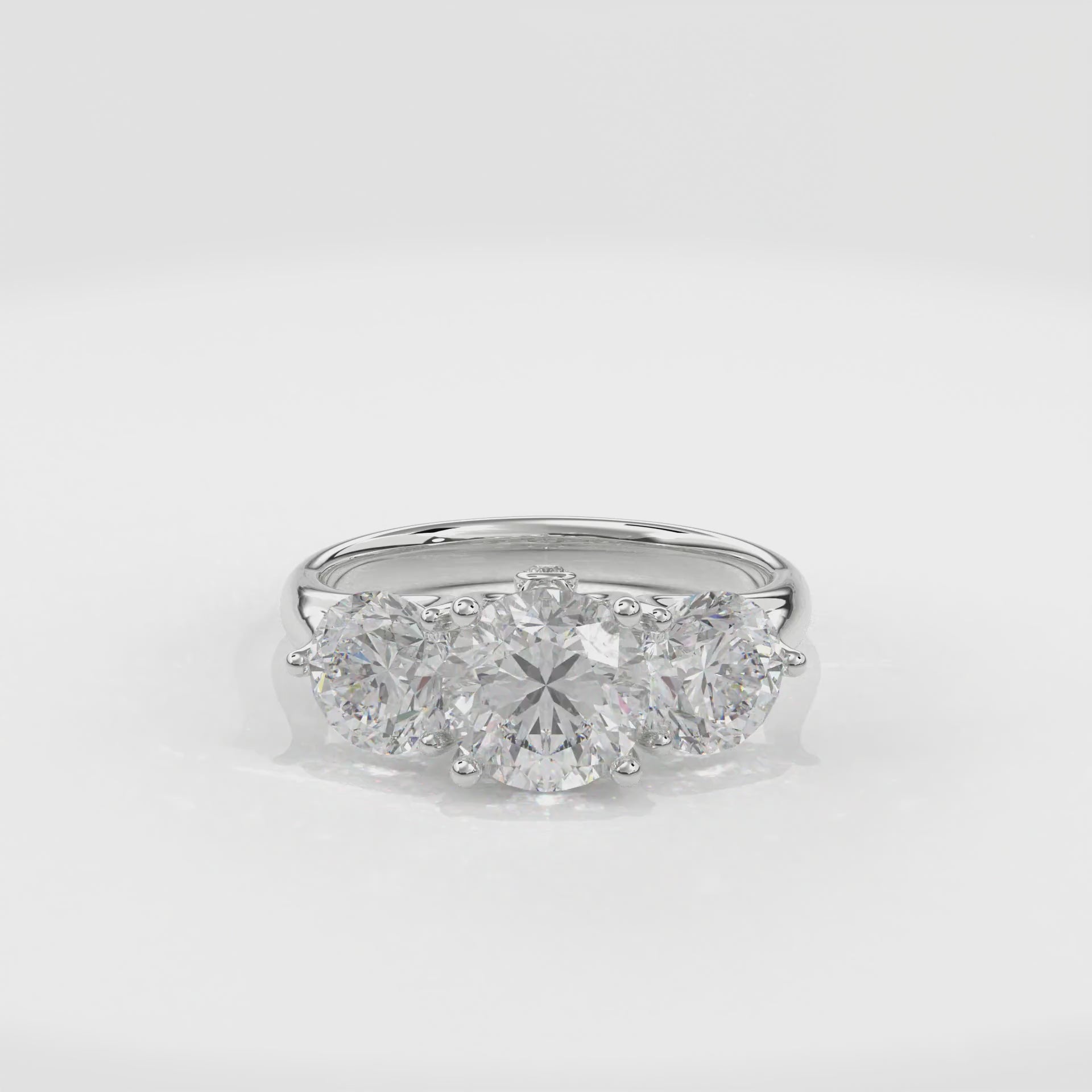 Daphnis Trinity Engagement Ring Round•White Gold