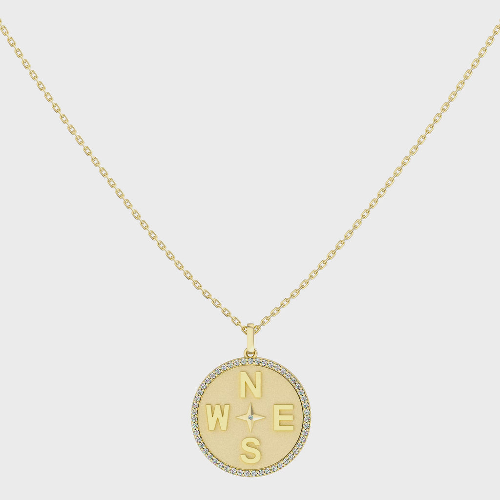 18k Gold Plated Personal Story Medallion Necklace – Lucky Symbol & Engravable  AW24N001G