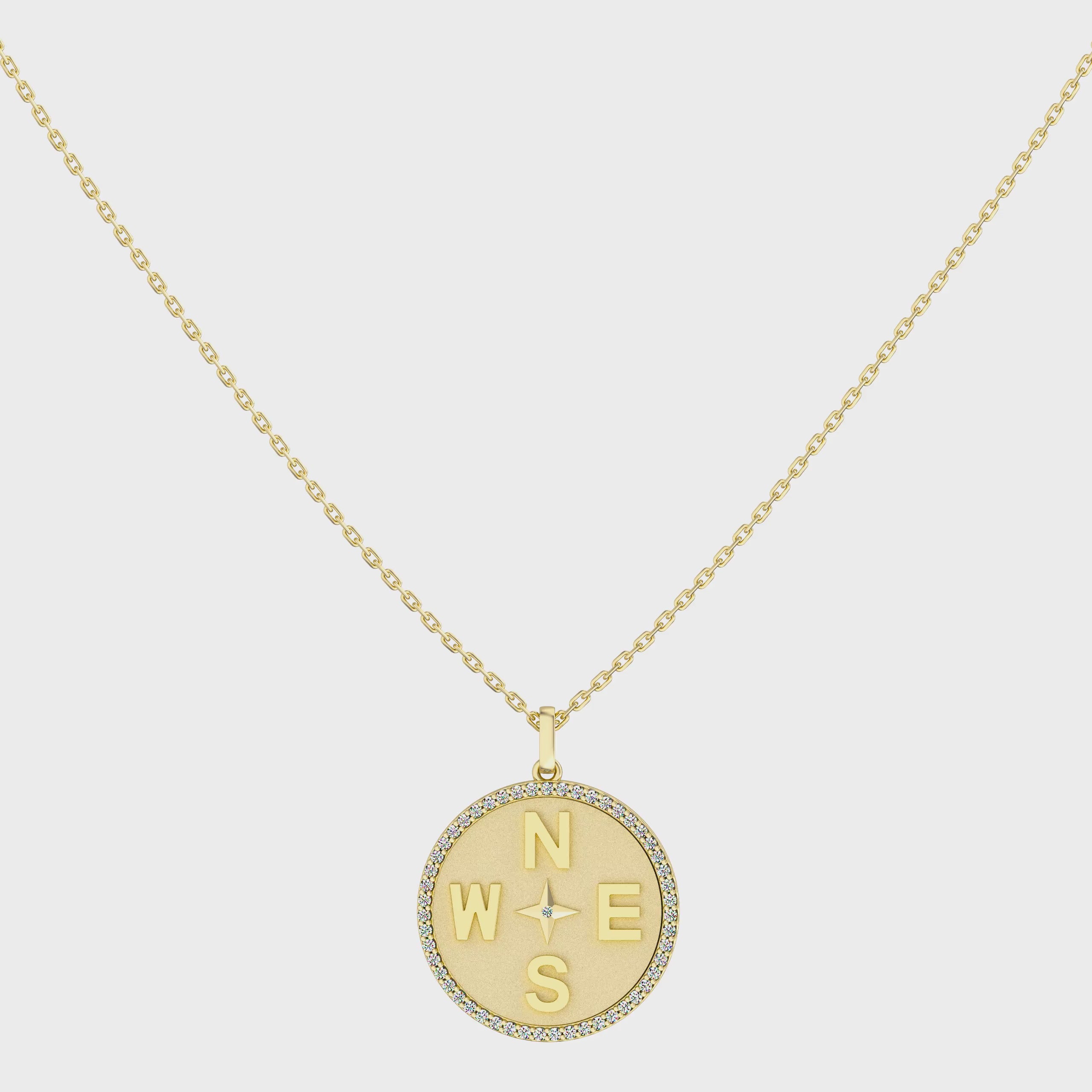 18k Gold Plated Personal Story Medallion Necklace – Lucky Symbol & Engravable  AW24N001G