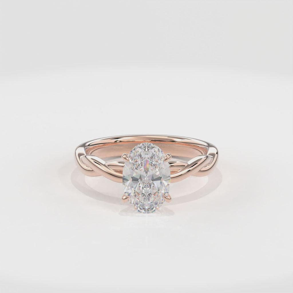 Rhea Twisted Engagement Ring Oval•Rose Gold