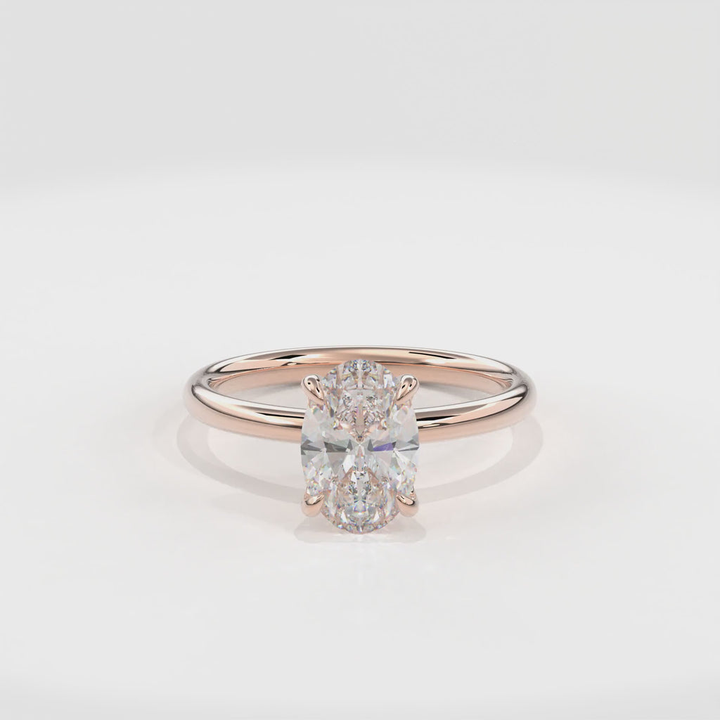 Dia Solitaire Engagement Ring Oval•Rose Gold
