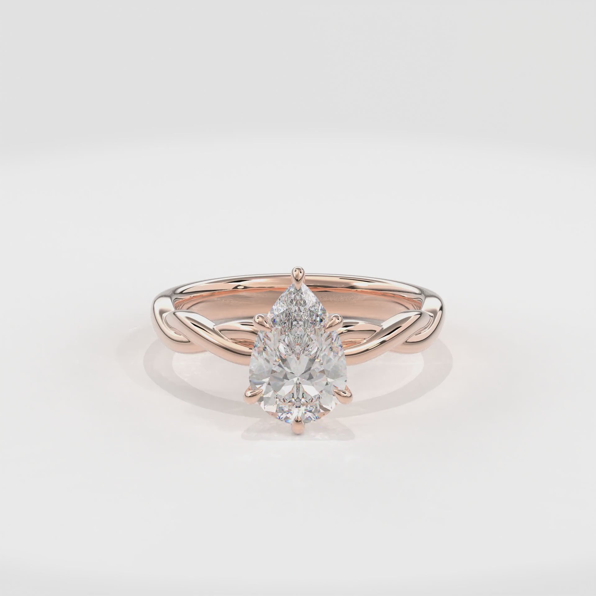 Rhea Twisted Engagement Ring Pear•Rose Gold