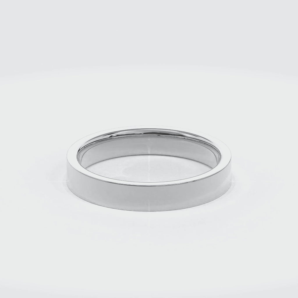 Wedding Bands Flat Band 4mm•White Gold