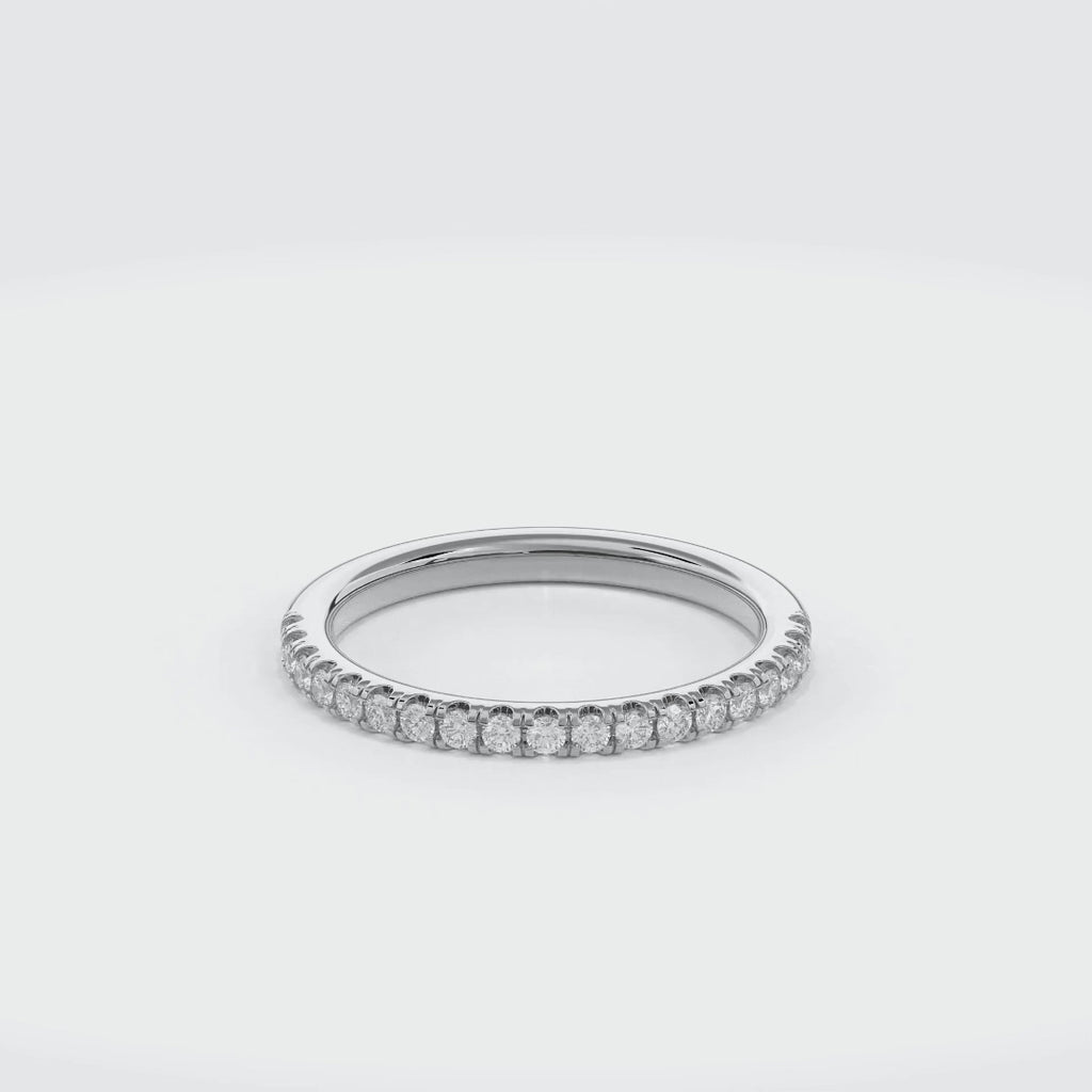 Wedding Bands Half Pave Band 1.8mm•White Gold