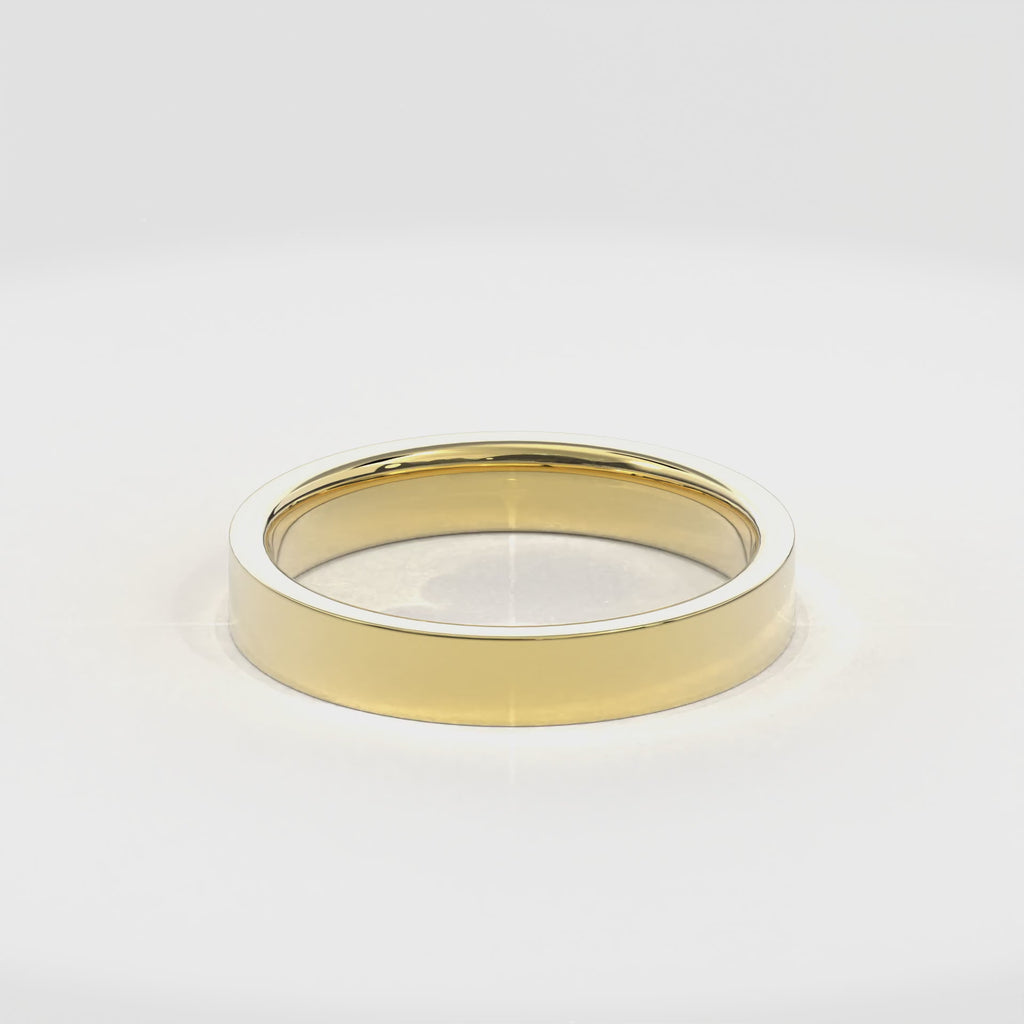 Wedding Bands Flat Band 4mm•Yellow Gold