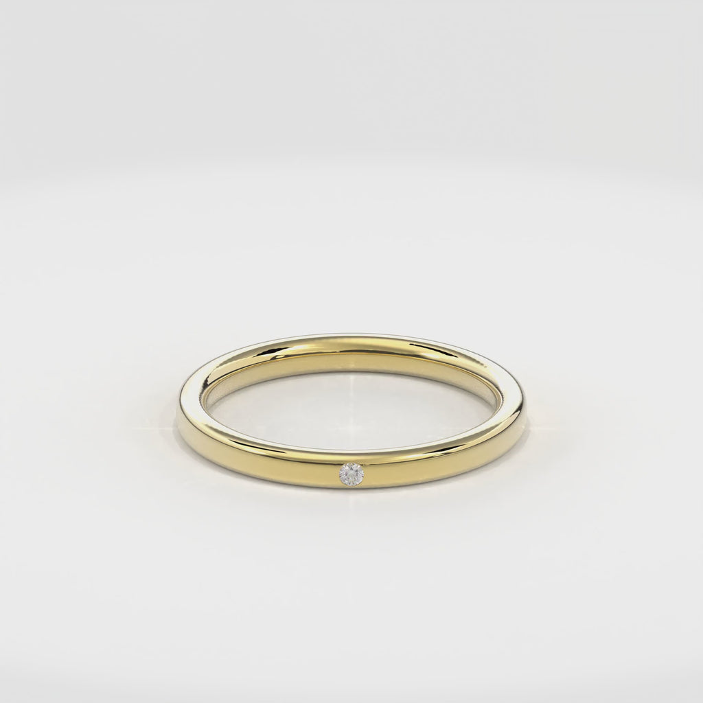 Wedding Bands Diamond Accent Band 2.2mm•Yellow Gold