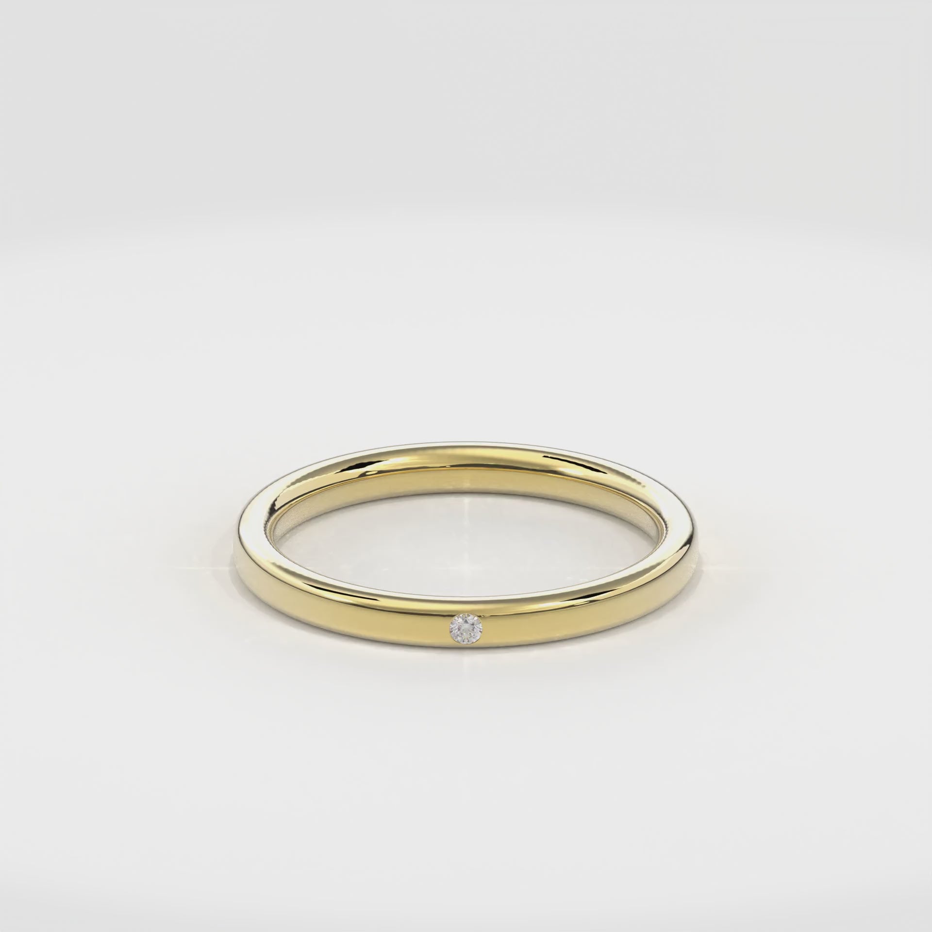Wedding Bands Diamond Accent Band 2.2mm•Yellow Gold