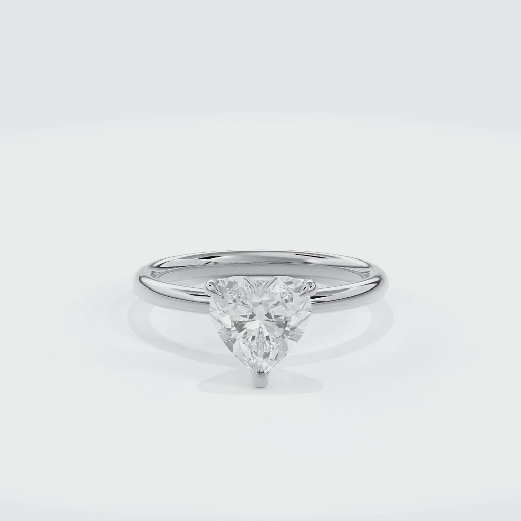 Dia Solitaire Engagement Ring Heart•White Gold