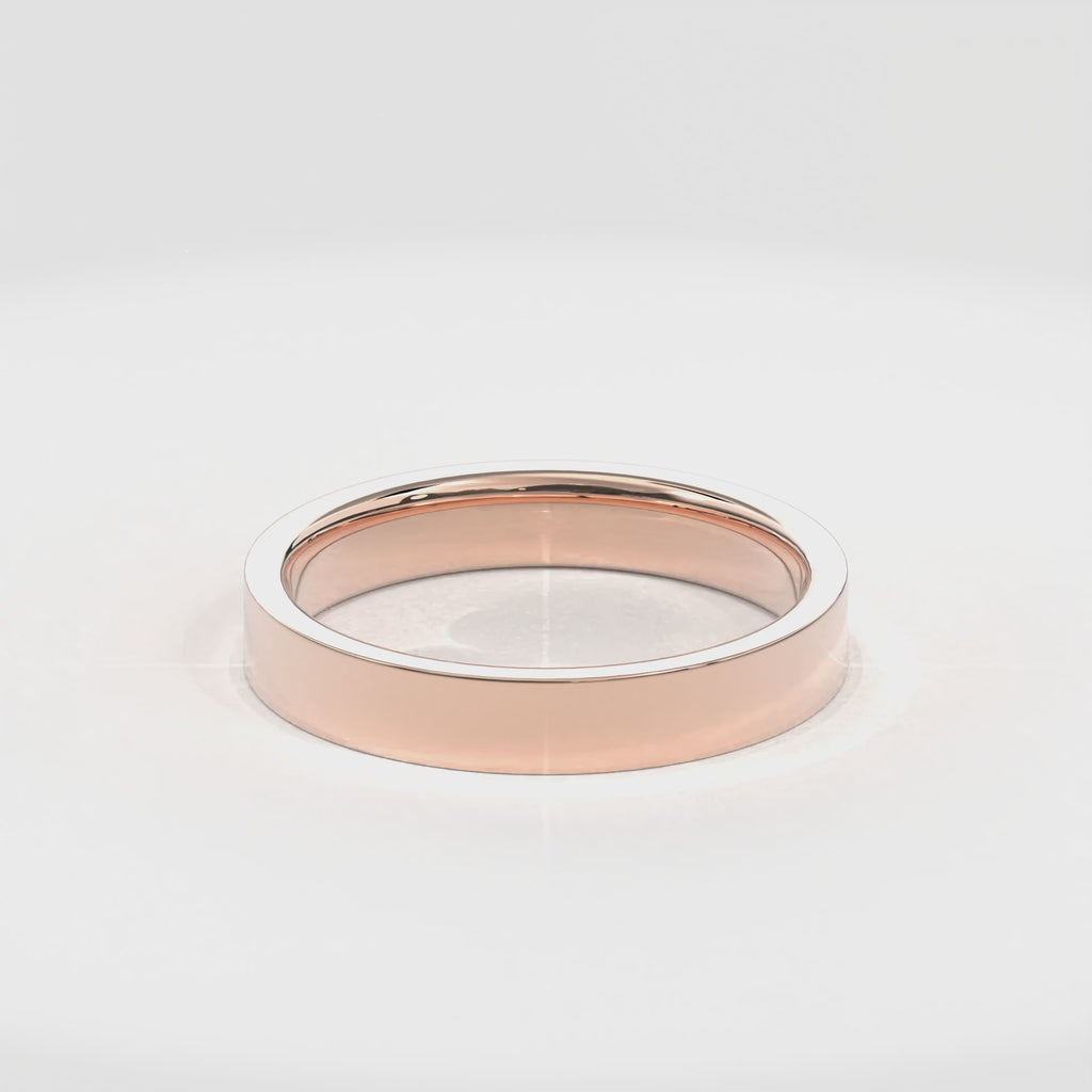 Wedding Bands Flat Band 4mm•Rose Gold