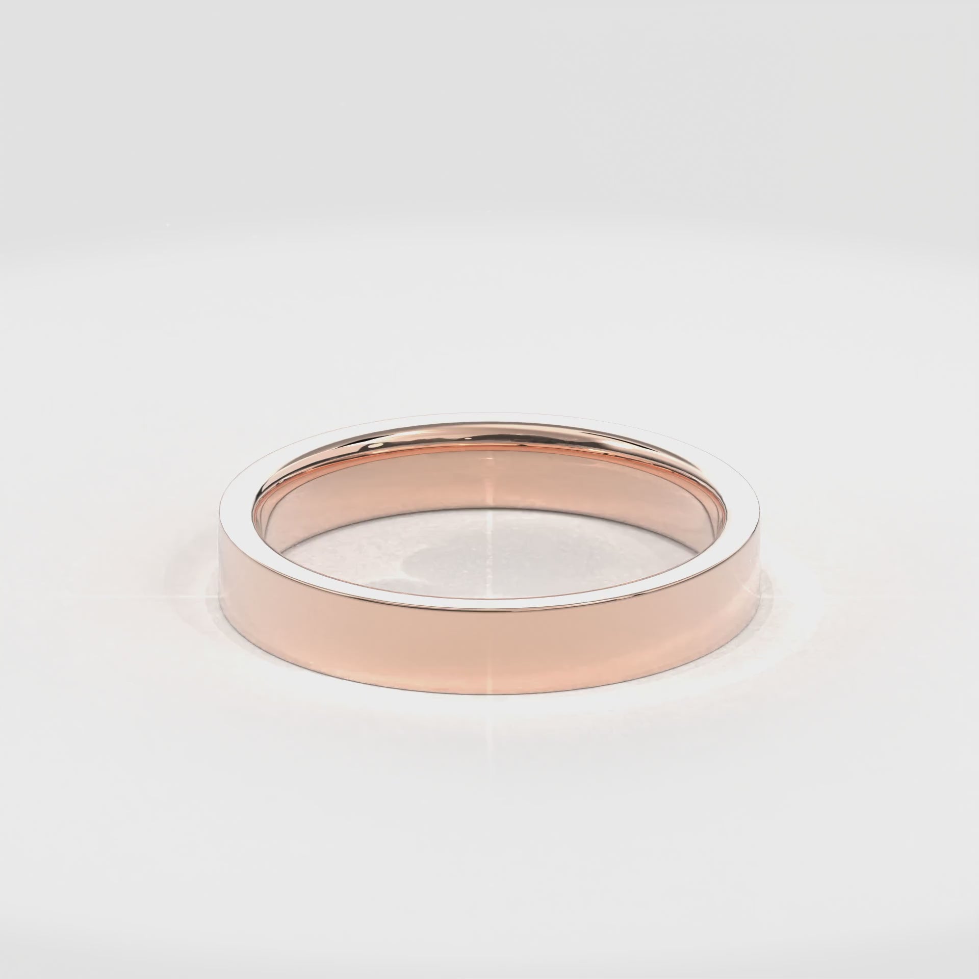 Wedding Bands Flat Band 4mm•Rose Gold