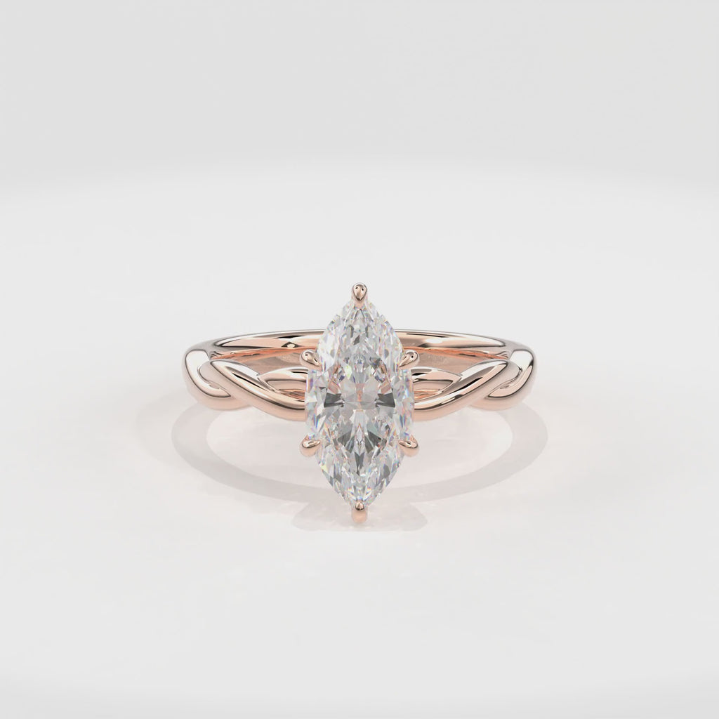 Rhea Twisted Engagement Ring Marquise•Rose Gold