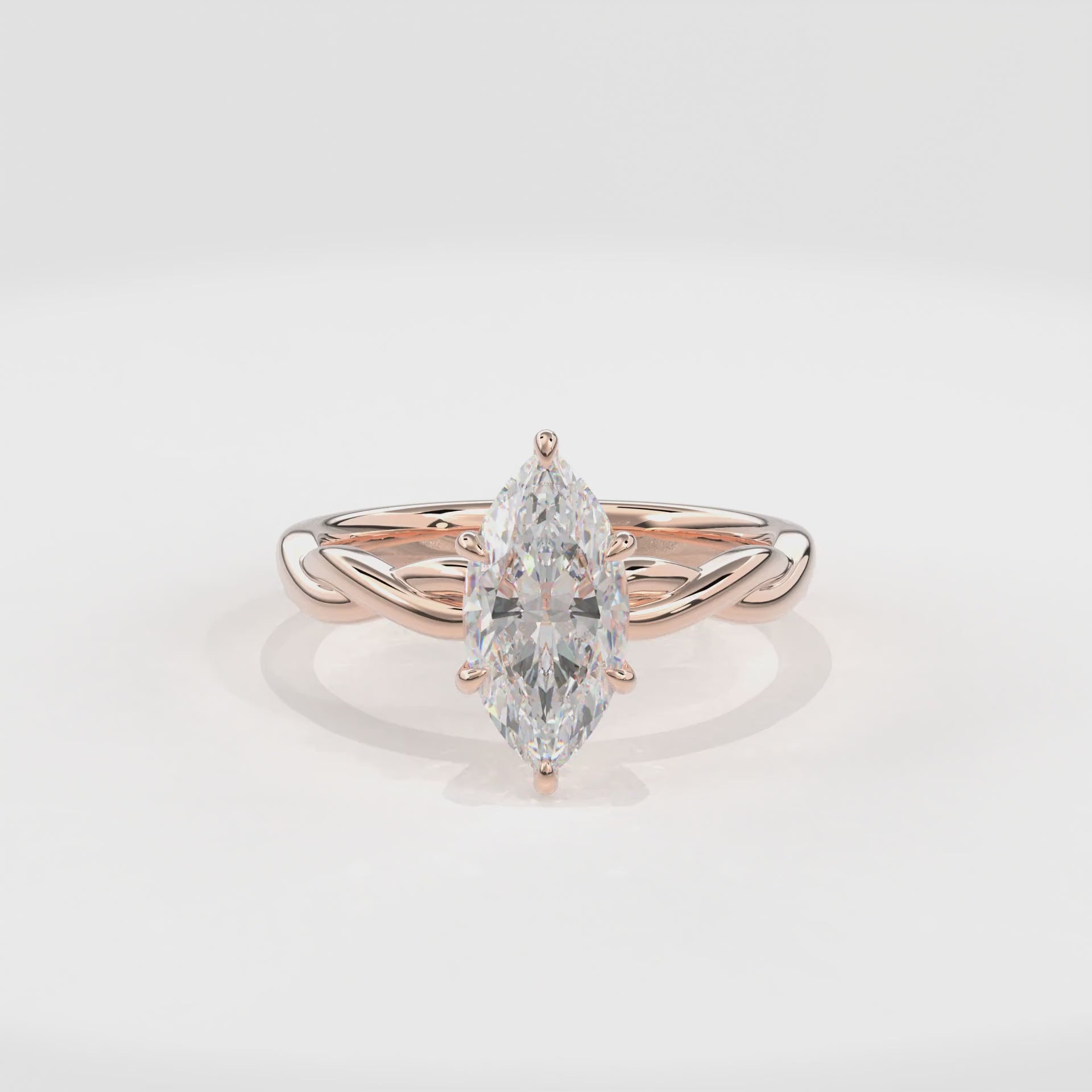 Rhea Twisted Engagement Ring Marquise•Rose Gold