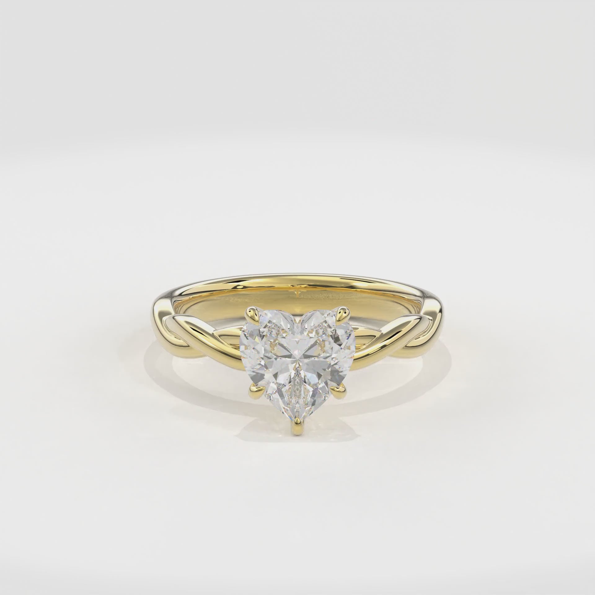 Rhea Twisted Engagement Ring Heart•Yellow Gold
