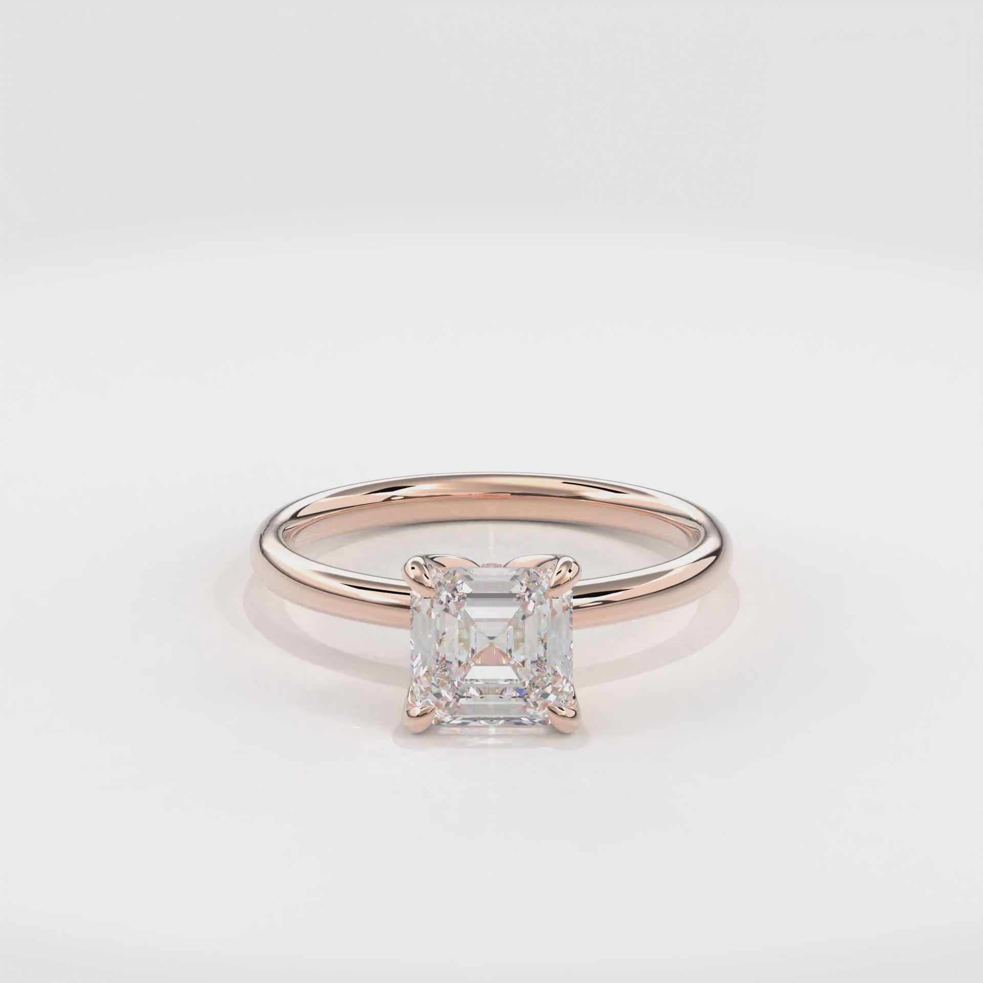 Dia Solitaire Engagement Ring Radiant•Rose Gold